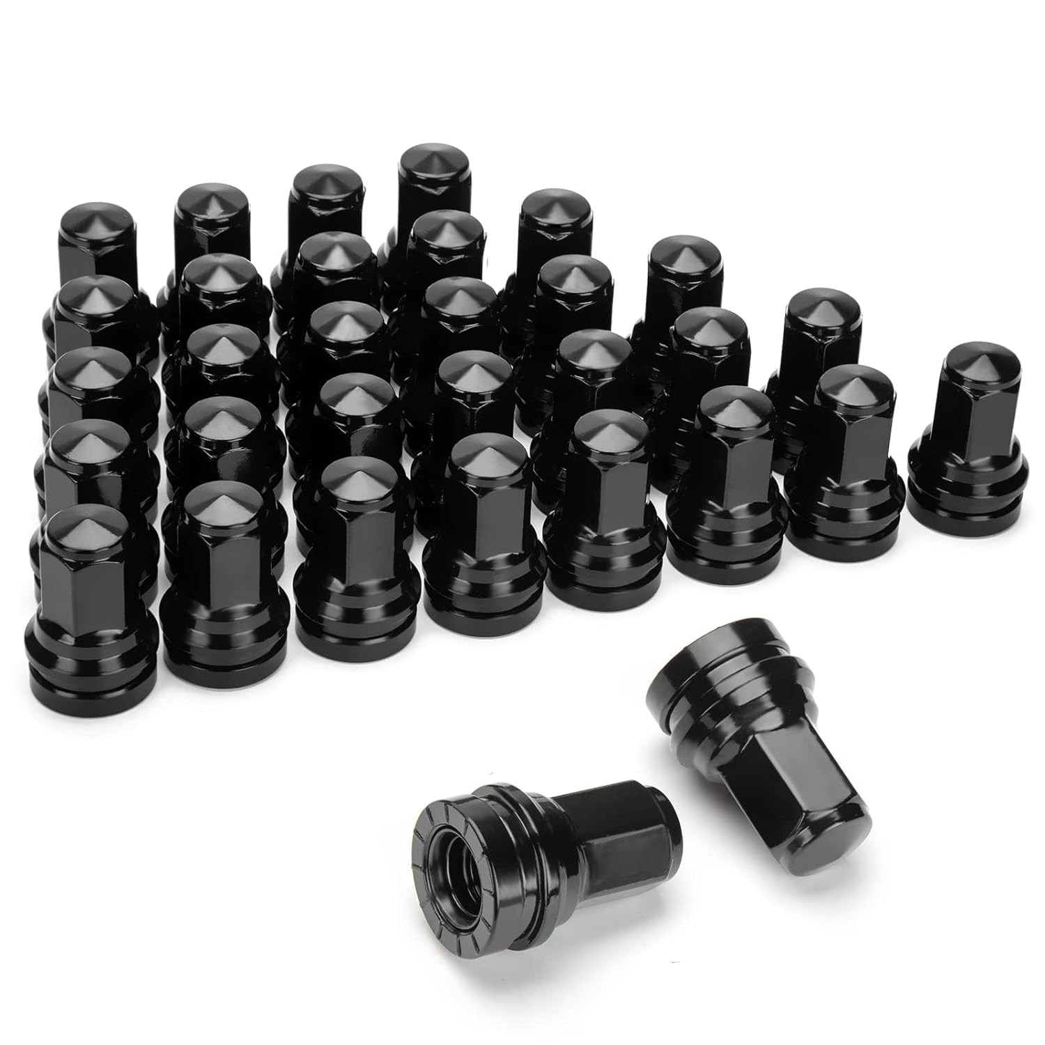 Dynofit 14mmx1.5 OEM Lug Nuts Fit Ford F-250 F-350 2017-2024, 32pcs Flat/Mag Sea...