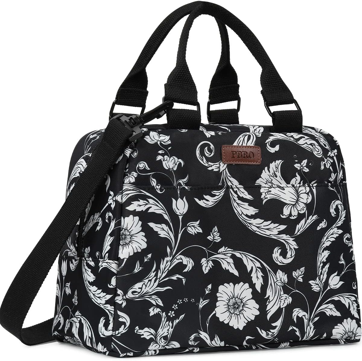 PBRO Insulated Lunch Bag for Women, Wide-Open Reusable Lunch Tote with Adjustabl...