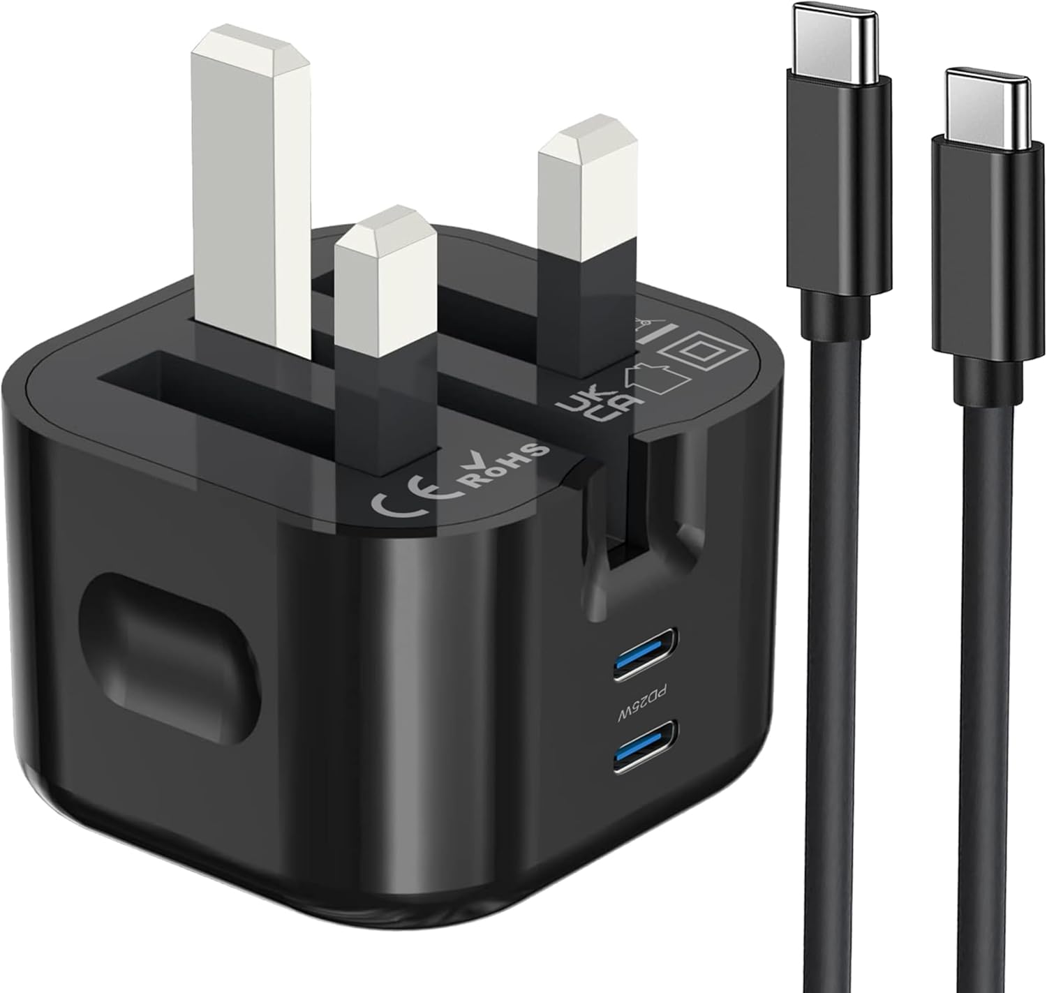 Samsung Super Charger Fast Charging, 25W Folding USB C Plug and Cable 1M for Sam...