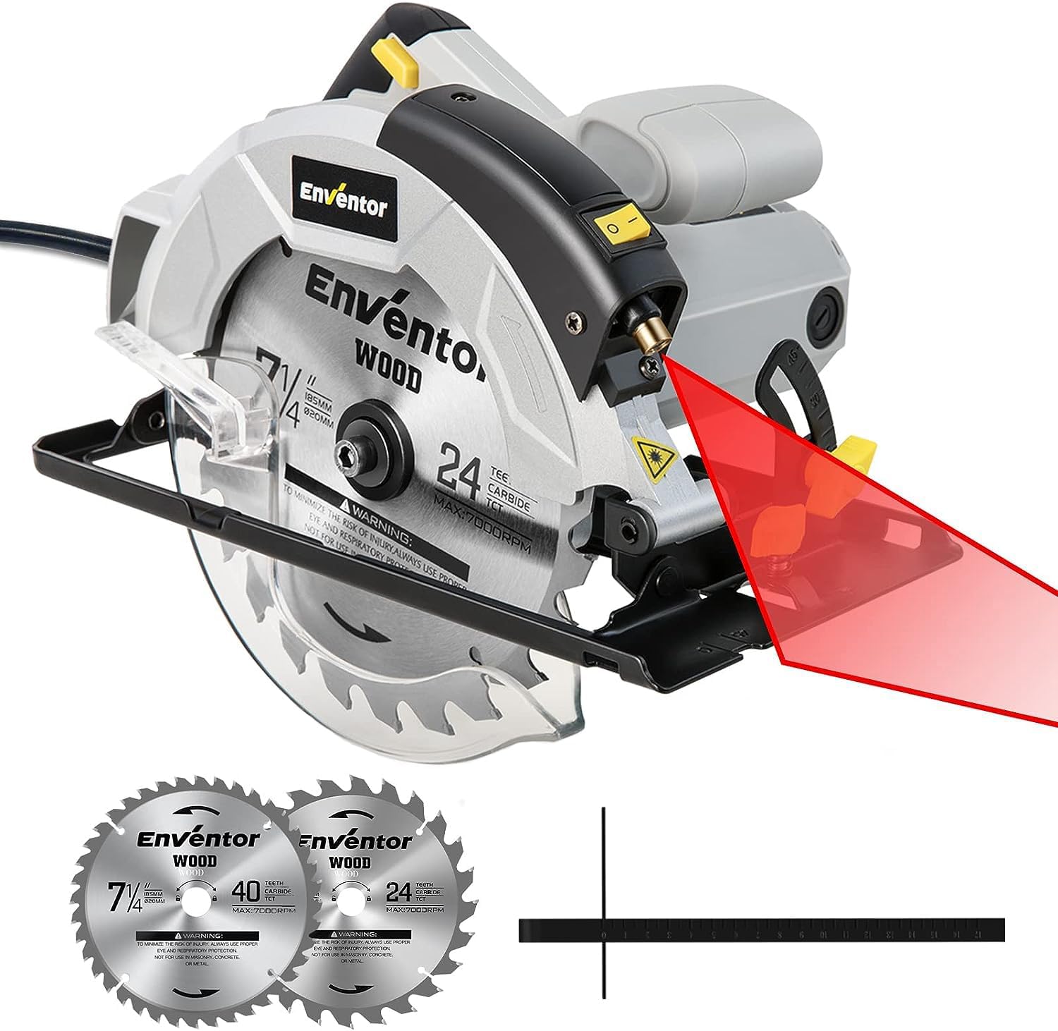 ENVENTOR Circular Saw, 10A Pure Copper Motor Electric Circular Saws 7-1/4-Inch w...