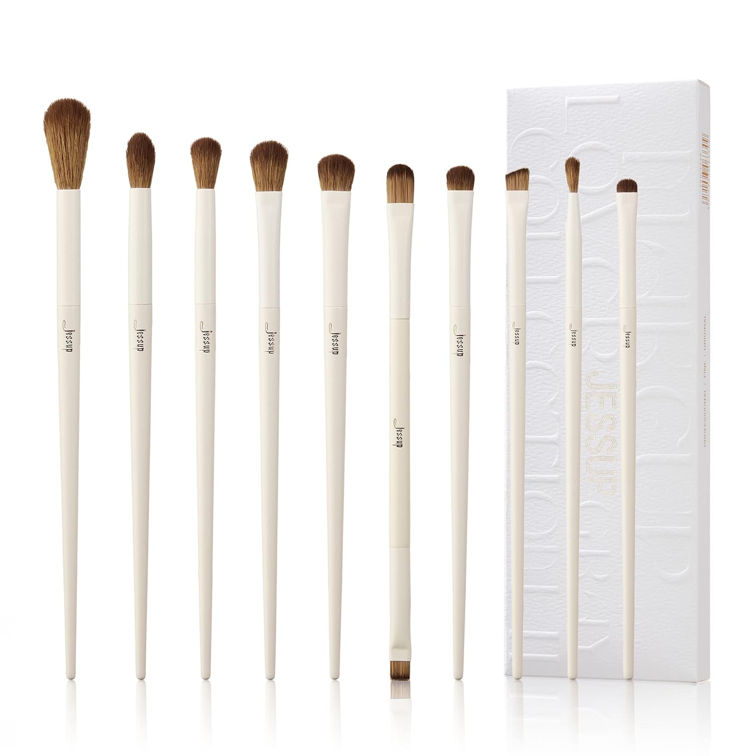 Jessup Precision Makeup Brushes 10Pcs Eye Makeup Brush Set Premium Synthetic Eye...