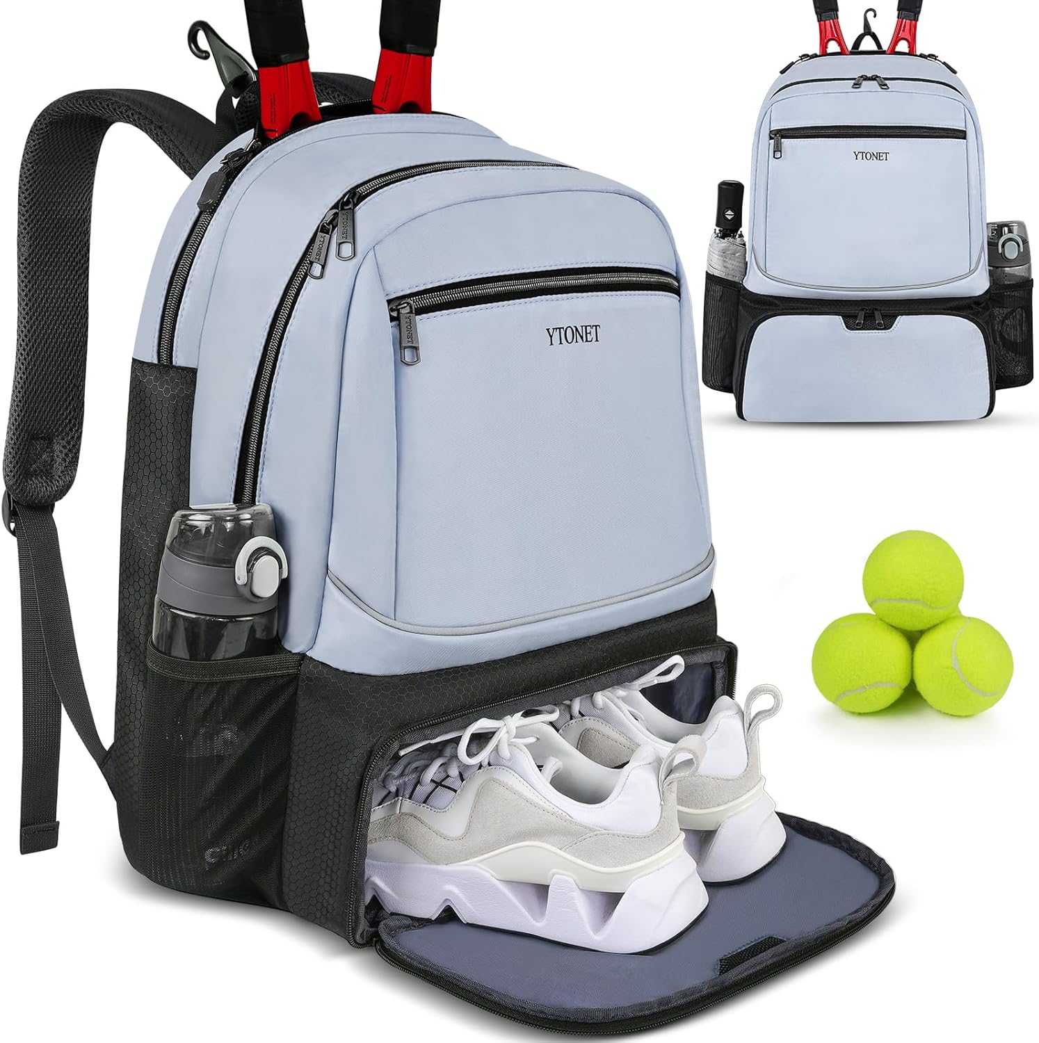 Ytonet Tennis Bag Tennis Backpack for Women Men 2 Rackets with Insulated Pocket...
