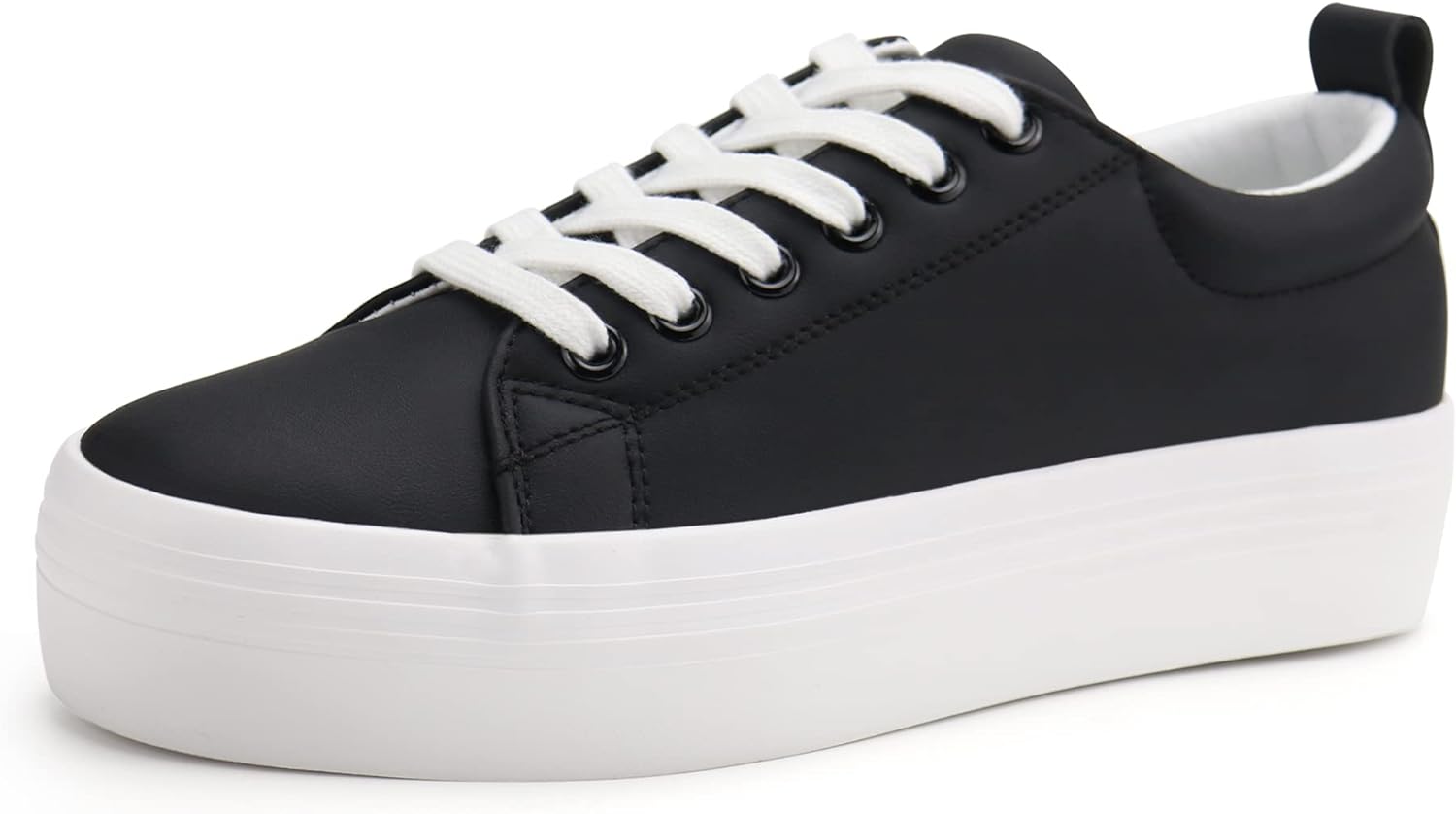 JABASIC Women Lace Up Platform Sneakers Comfortable Casual Fashion Sneaker Walki...