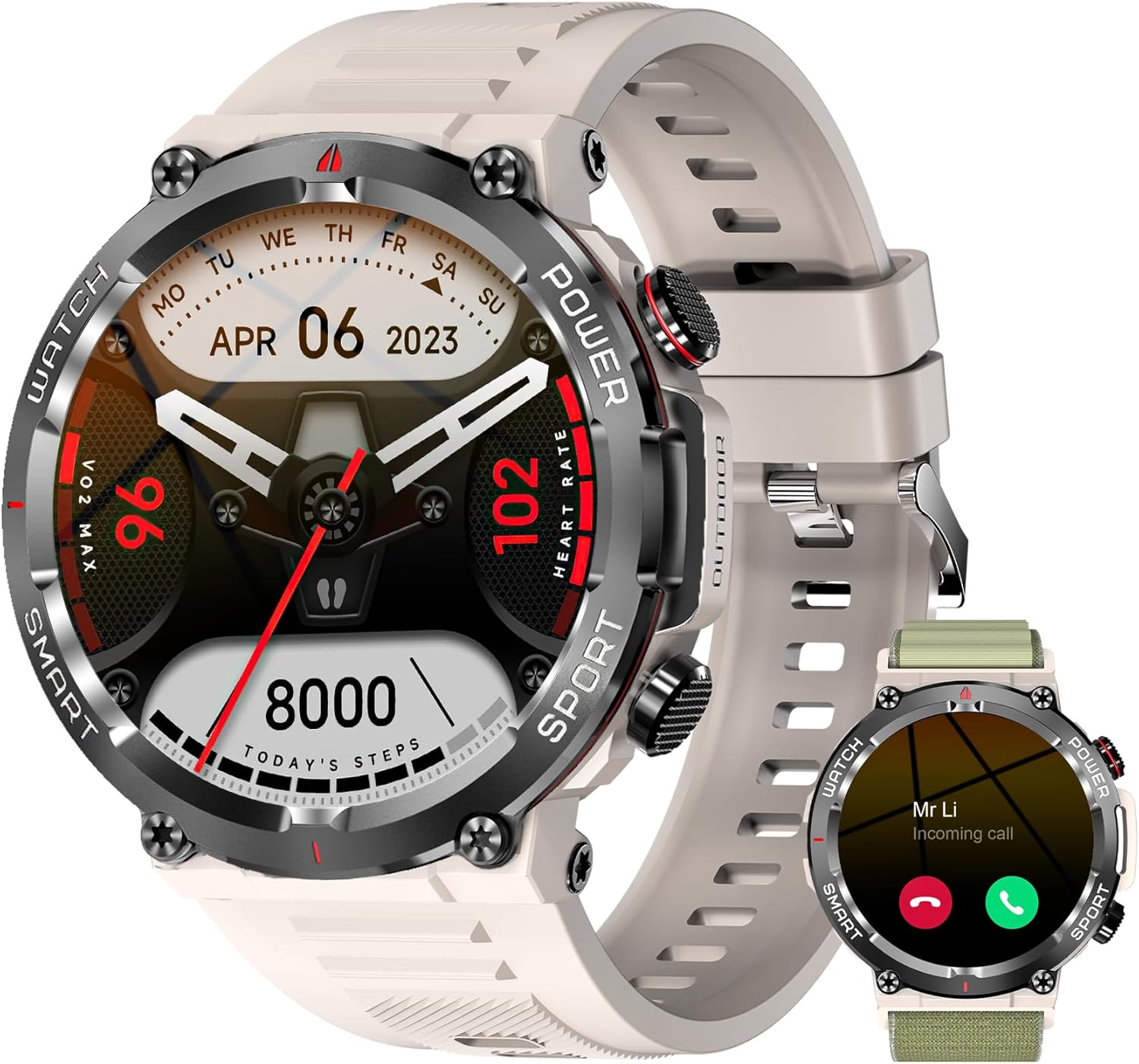 IOWODO Men's Smart Watch, Fitness Watch Bluetooth Calling (Answer/Make Calls), M...