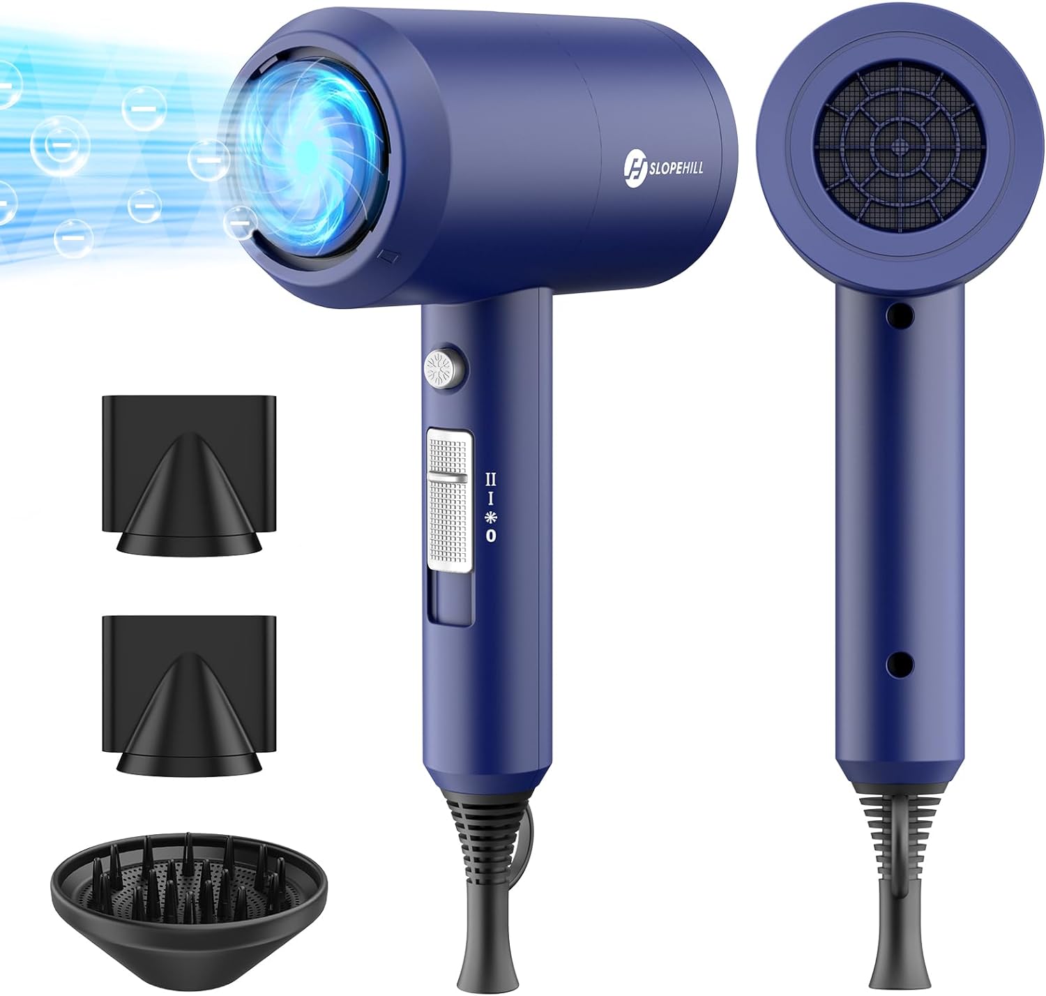 Slopehill Professional Ionic Hair Dryer, Powerful 1800W Fast Drying Low Noise Bl...
