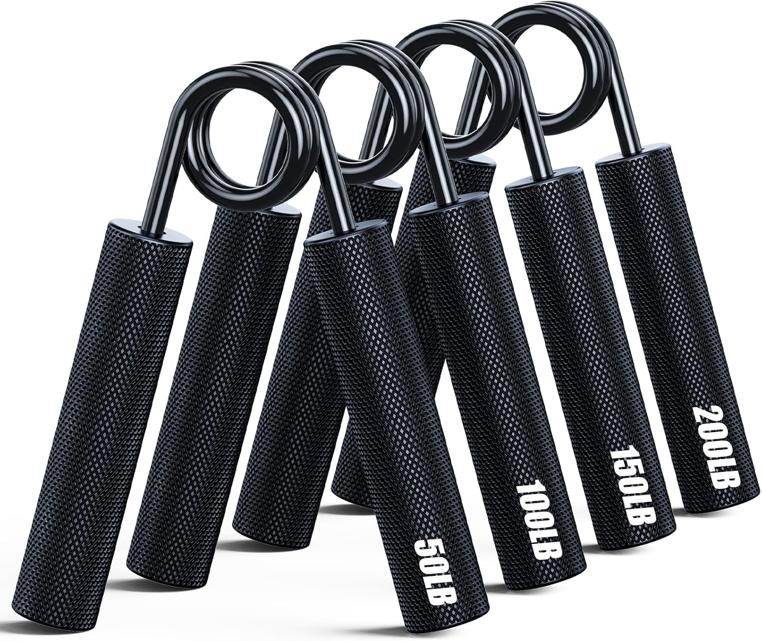Grip Strength Trainer 4 Pack,50LB-200LB Metal Hand Grip Strengthener,Non-Slip He...