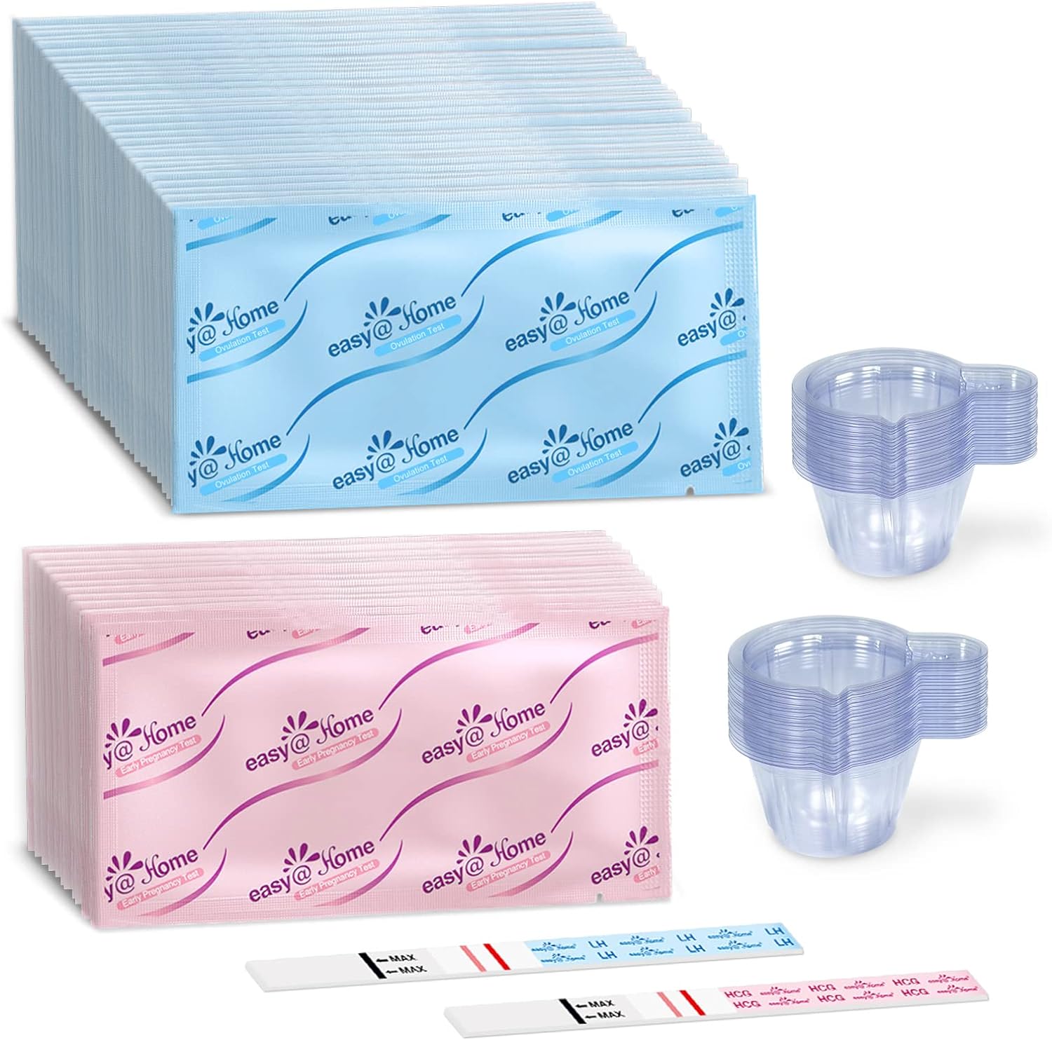 Easy@Home 100 Ovulation Test and 20 Pregnancy Test Strips, FSA Eligible Ovulatio...