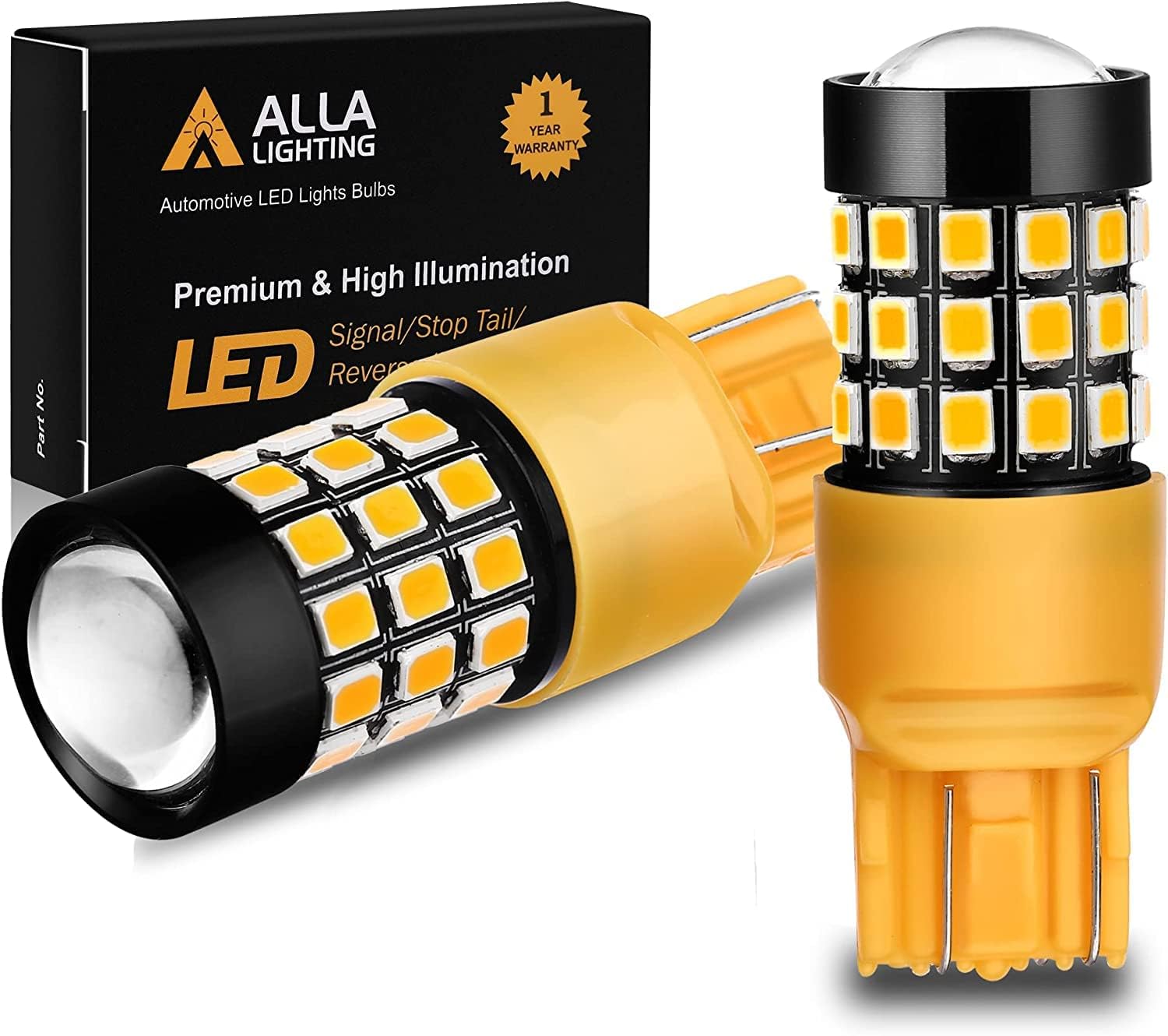 Alla Lighting Newly Upgraded T20 7440 7443 LED Turn Signal Light Bulbs 7444NA 74...