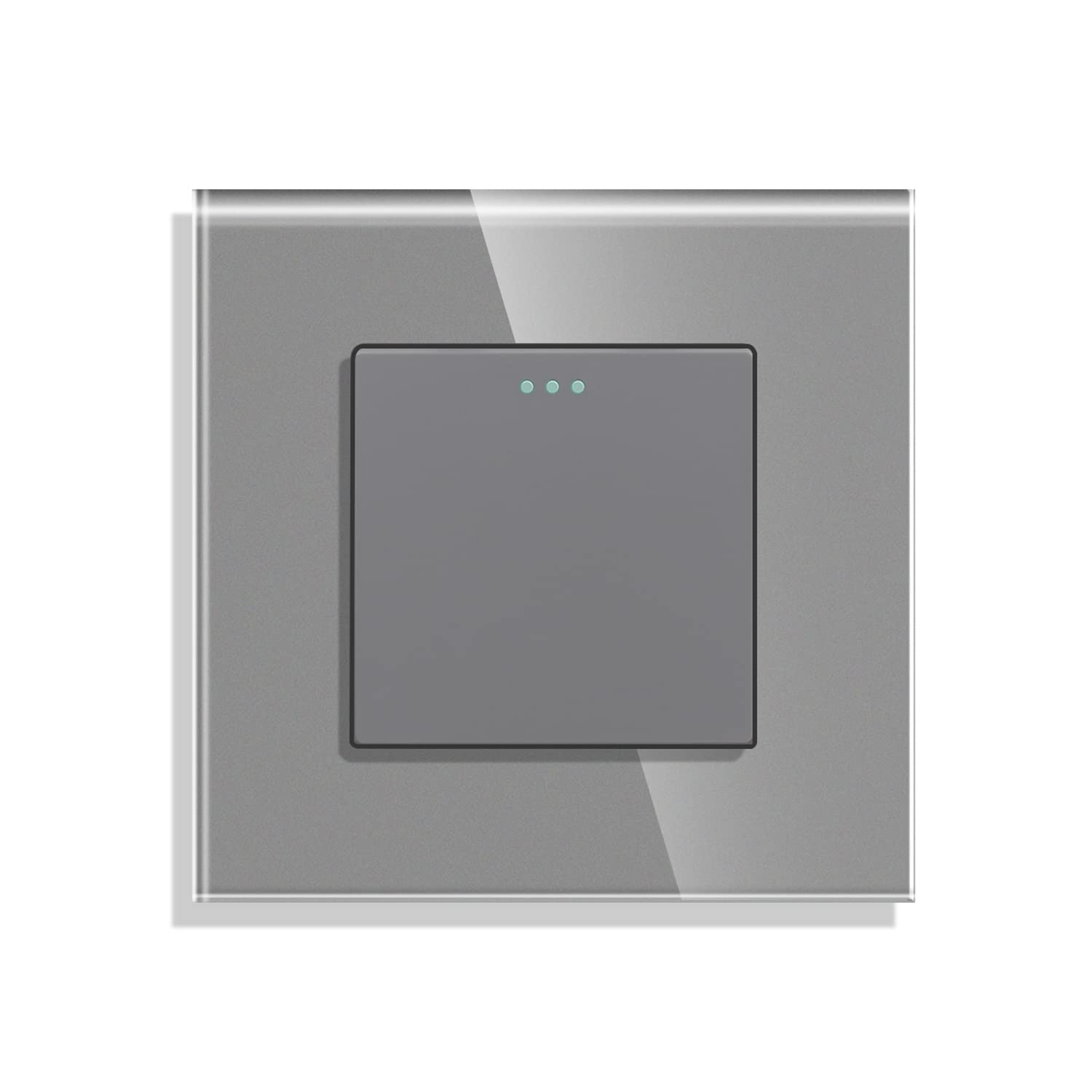 CNBINGO Rocker Button Switch with Phosphor Dots, Tempered Glass Wall Plate, 10 A...