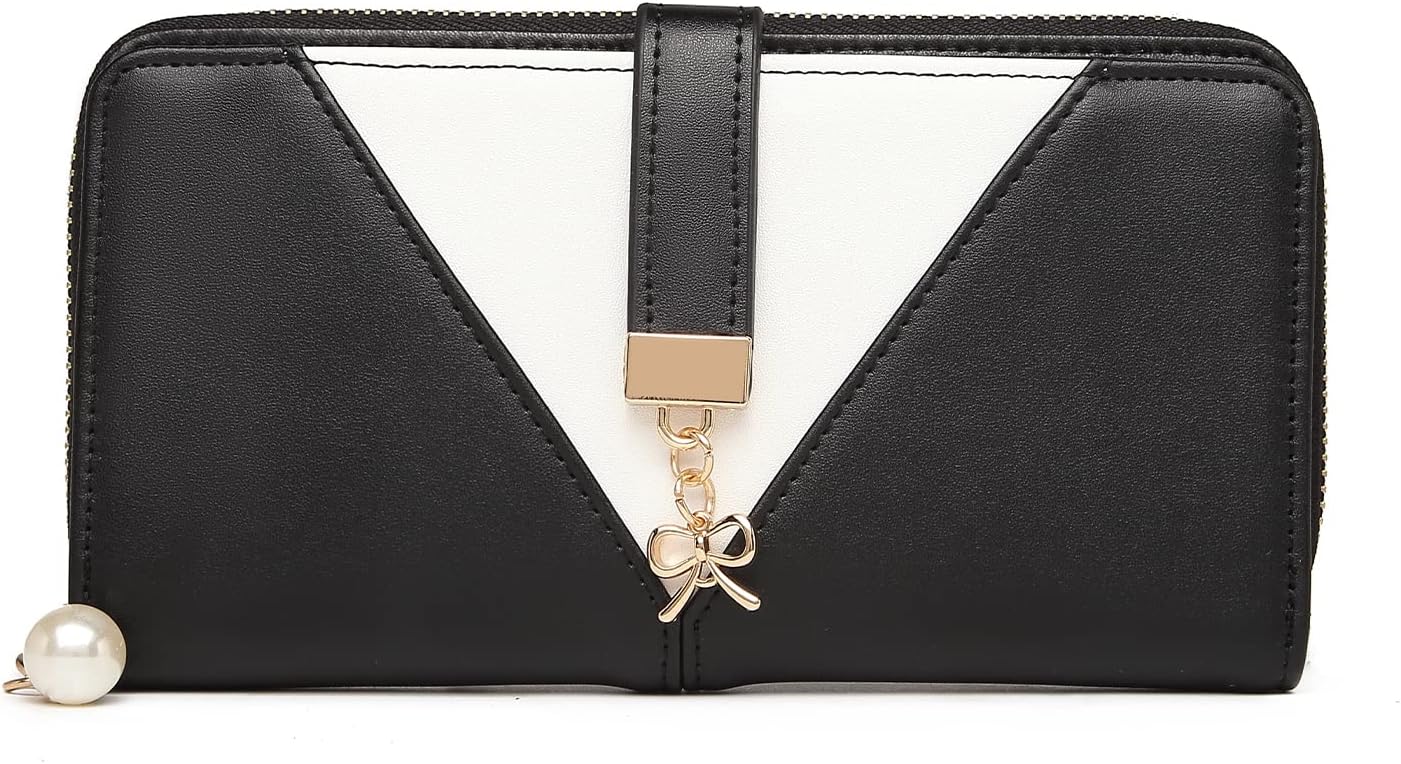 Miss Lulu Women Purse Tri Colour Look-V Long Wallet Clutch for Ladies PU Leather...