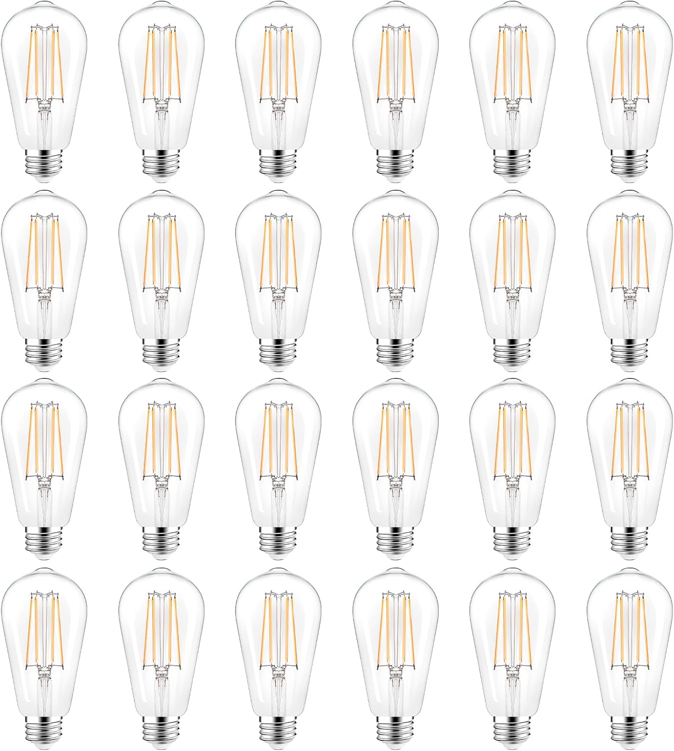 PARTPHONER LED Light Bulbs Dimmable Vintage Edison Bulb, E26 LED Bulb 60W Equiva...