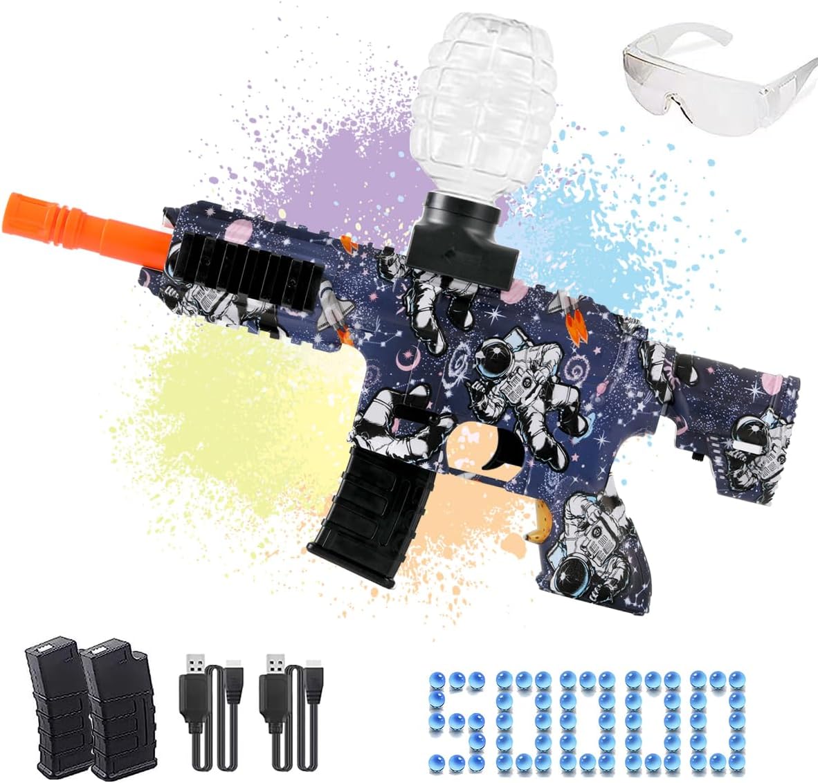 HYNXM Gel Ball Blaster Toys - Eco-Friendly Orby Gun with 2 Rechargeable Battery,...