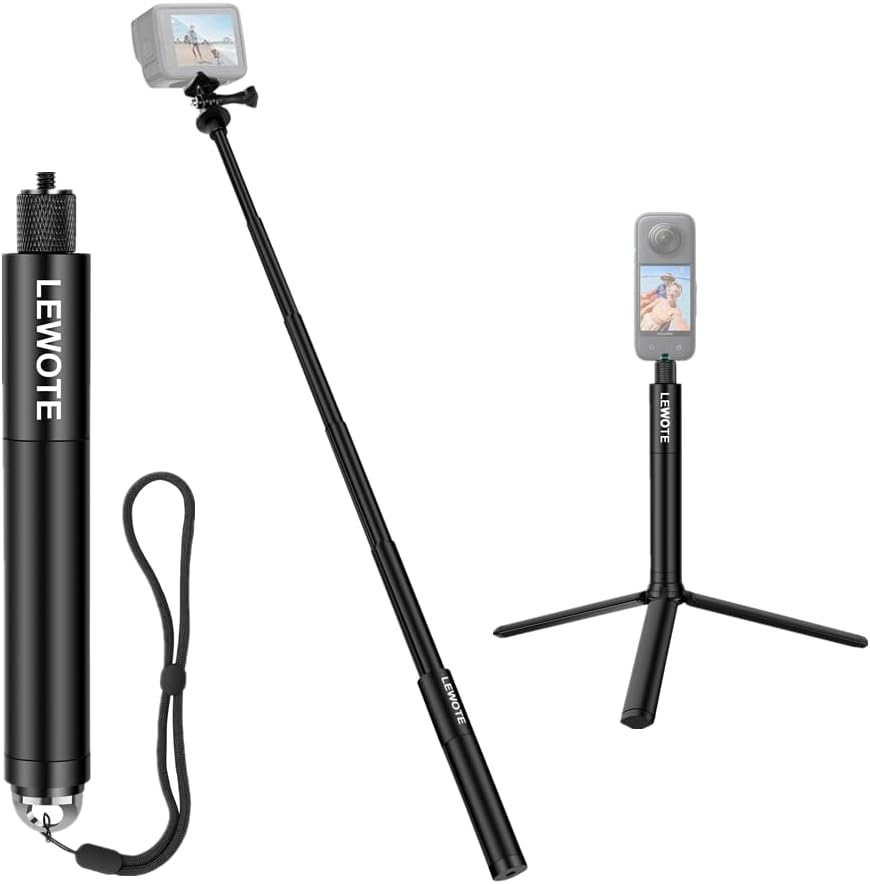 LEWOTE Extendable Selfie Stick Compatible with Insta360 One X2 X3 XR/RS/GO 2 GO...