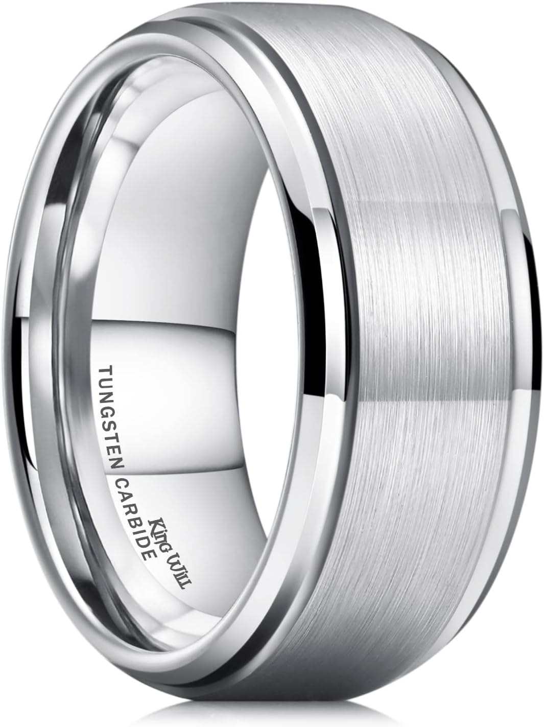 King Will Basic Tungsten Ring for Men 6mm 7mm 8mm 9mm 10mm Silver Blue Tungsten...