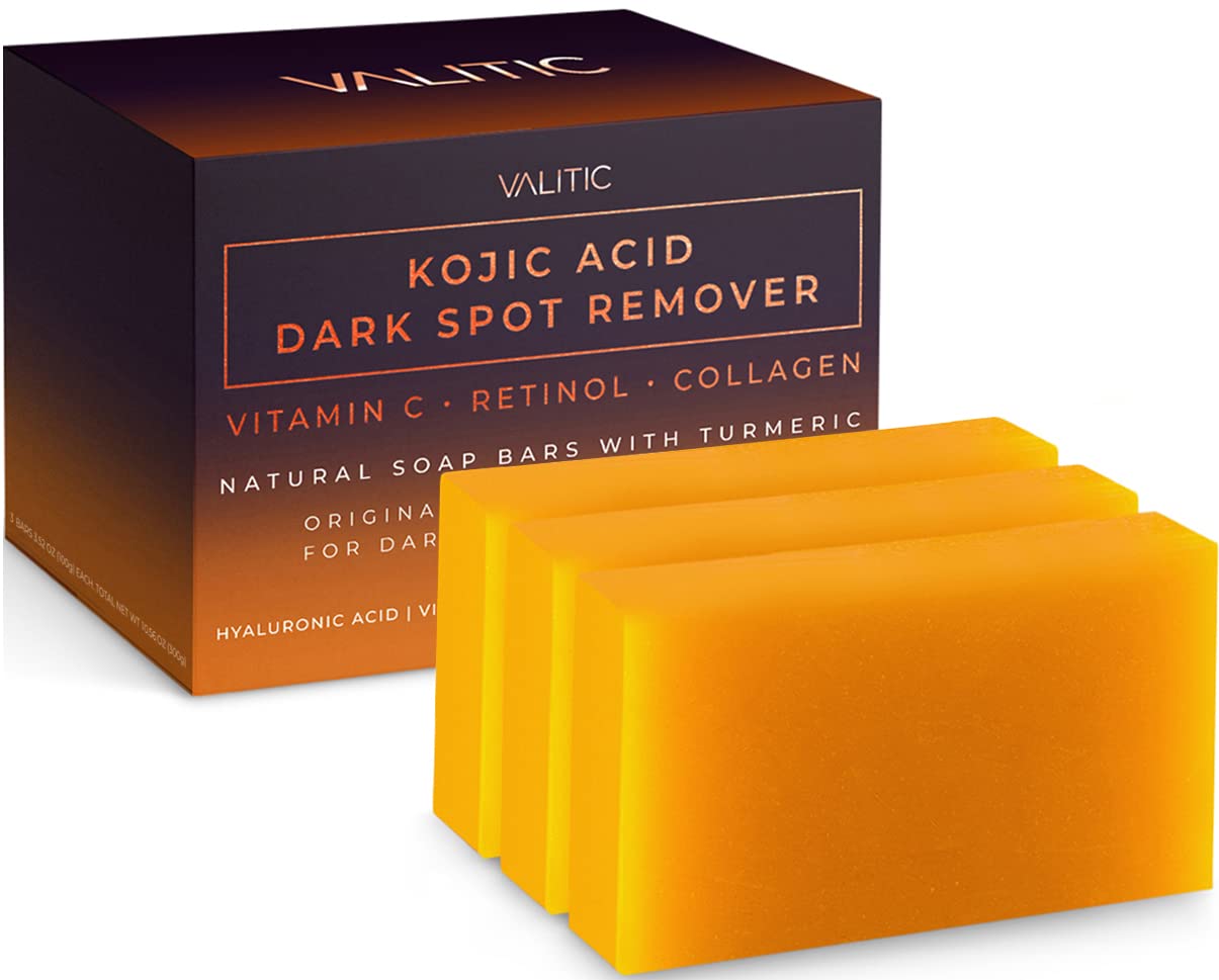 VALITIC Kojic Acid Dark Spot Remover Soap Bars with Vitamin C, Retinol, Collagen...
