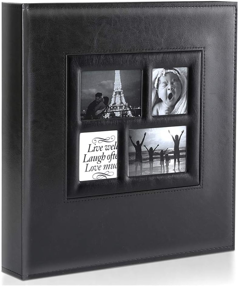 Benjia Photo Album 500 Pockets 6x4 Photos, Extra Large Size Leather Cover Slip i...