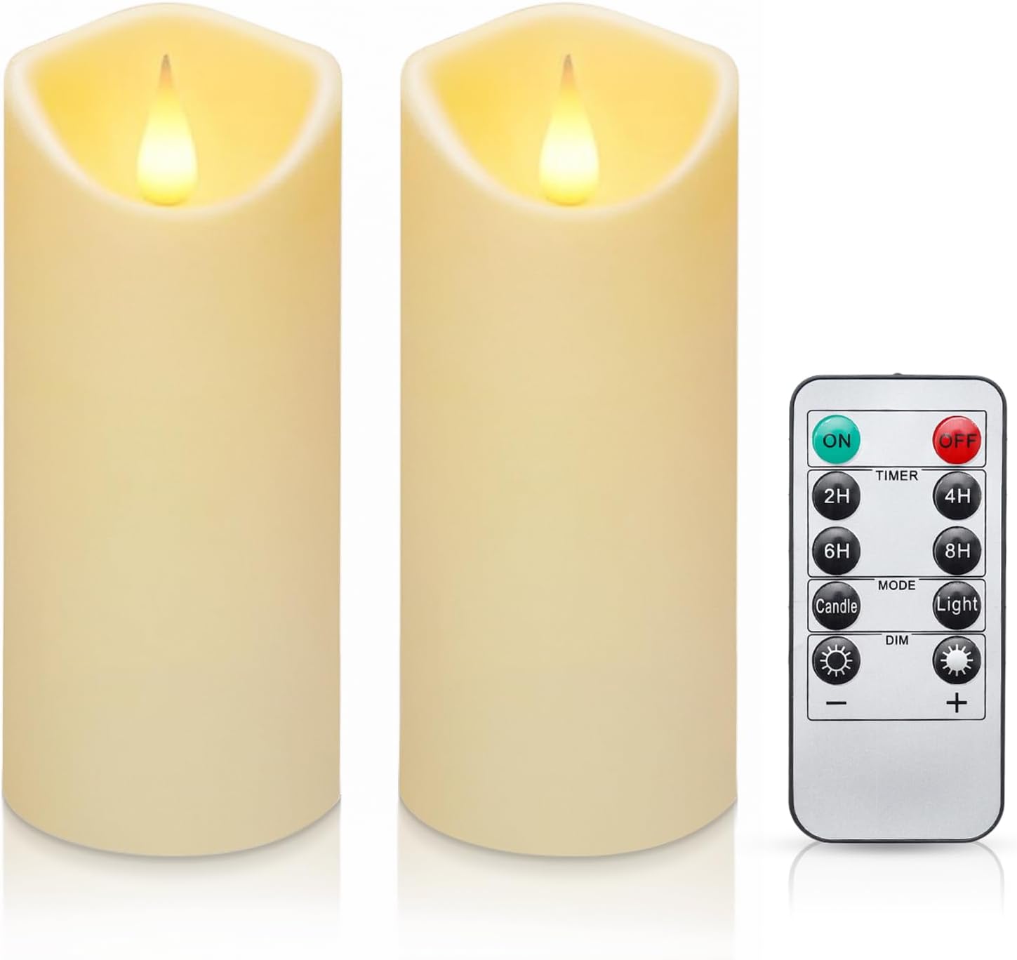 Enido Flickering Flameless Candles with Remote Timer Battery Operated Candles LE...