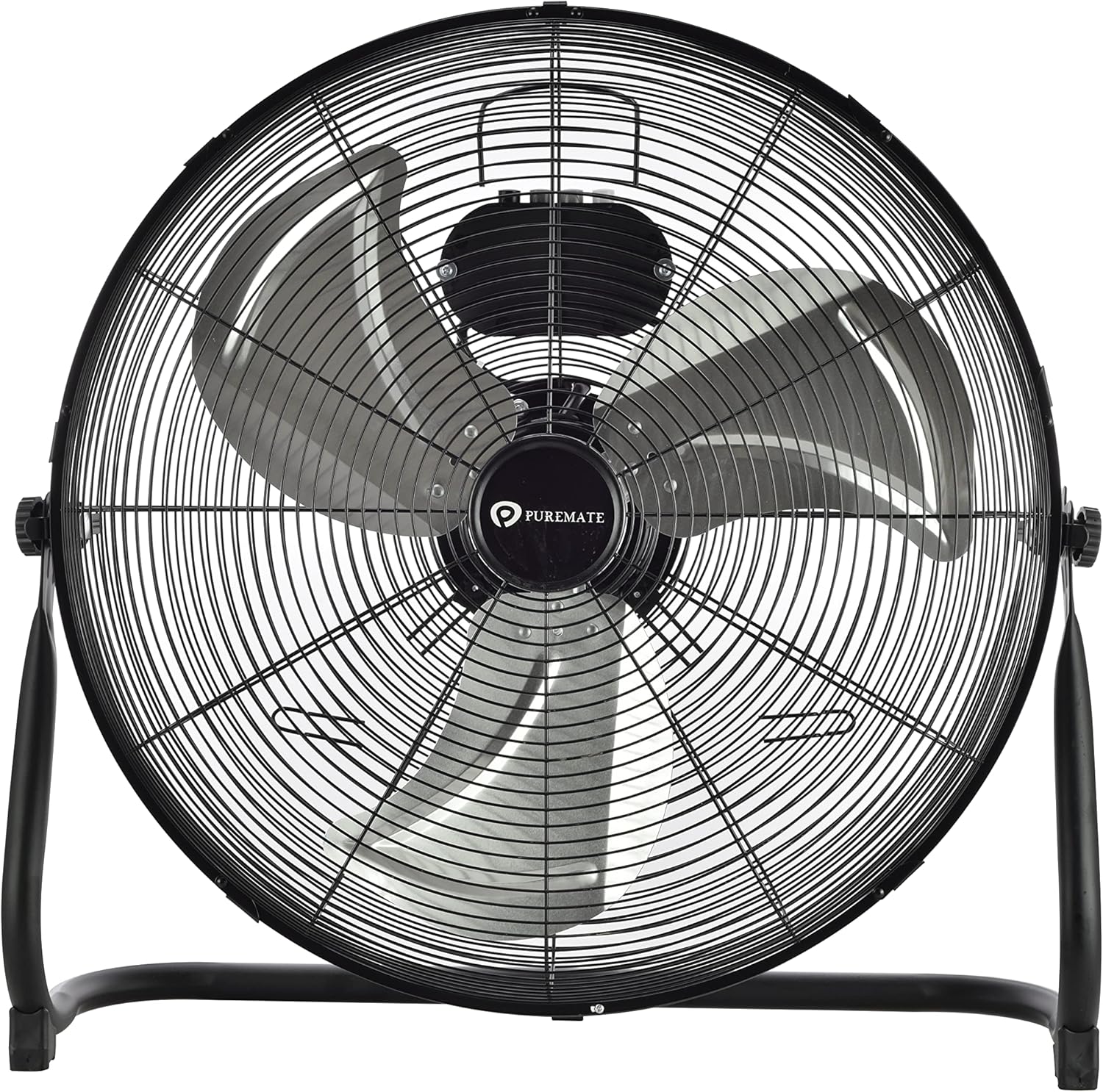PureMate 20" Chrome Gym Floor Fan with 3 Speeds and Adjustable Fan Head, Portabl...