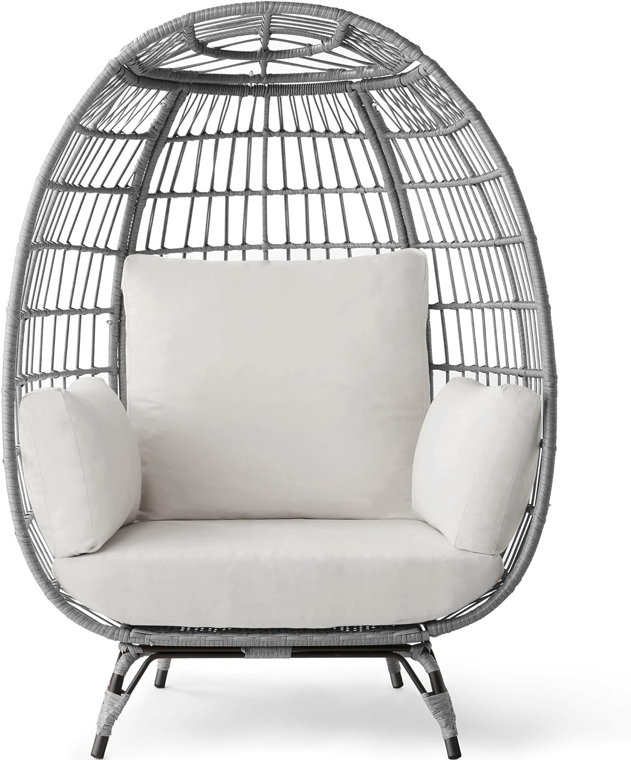 Best Choice Products Wicker Egg Chair, Oversized Indoor Outdoor Lounger for Pati...