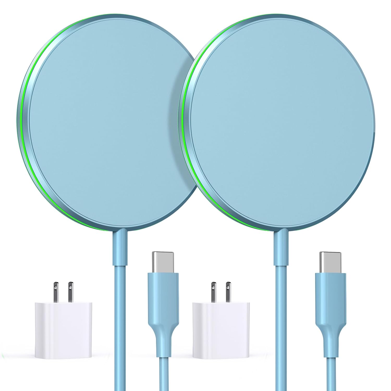 2 Pack Magnetic Wireless Charger 15W Apple Mag-Safe Charger with 20W Adapter for...