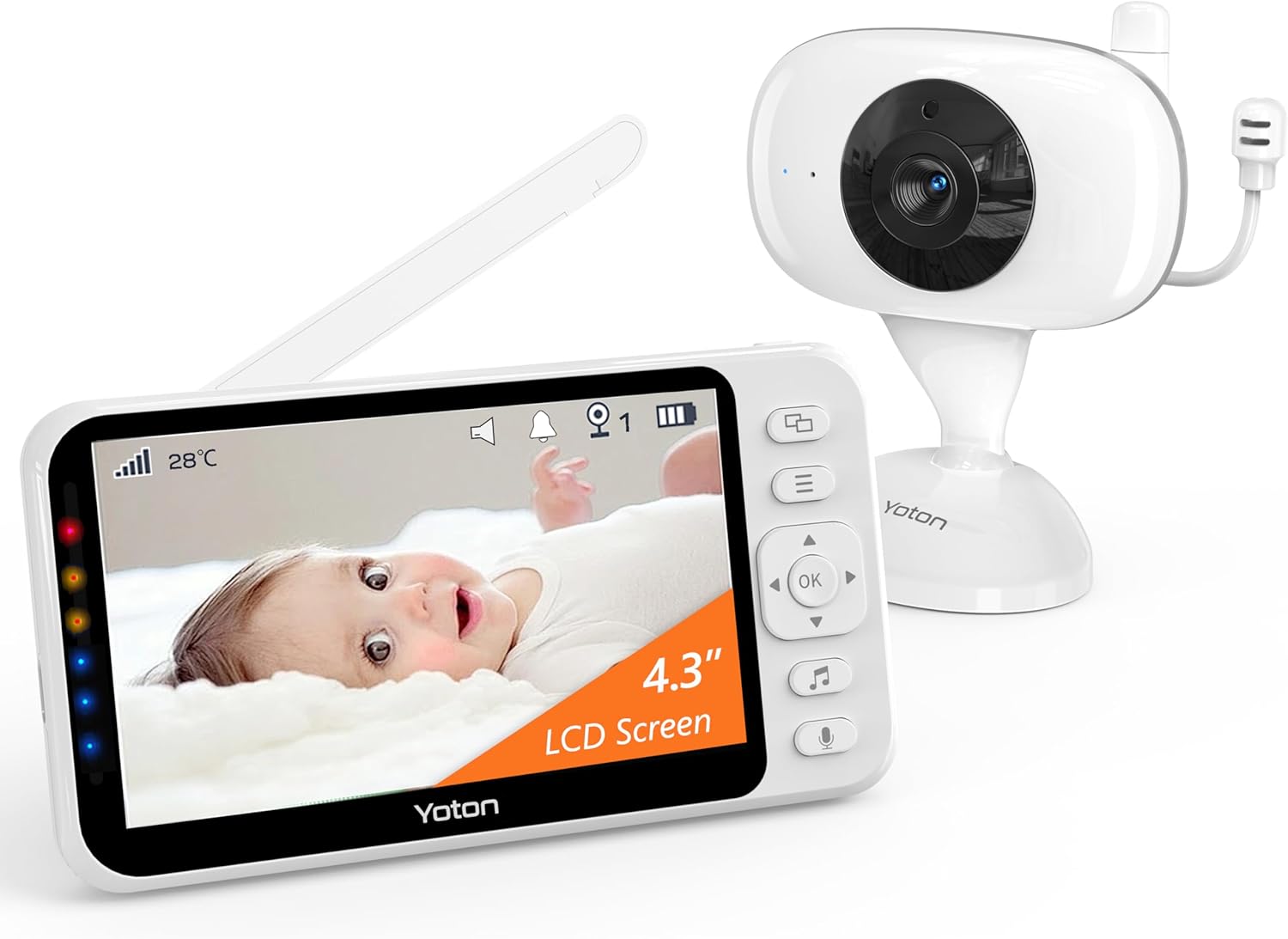 YOTON Baby Monitor, Video Baby Monitor with Camera No WIFI, 4.3'' Split Screen,...