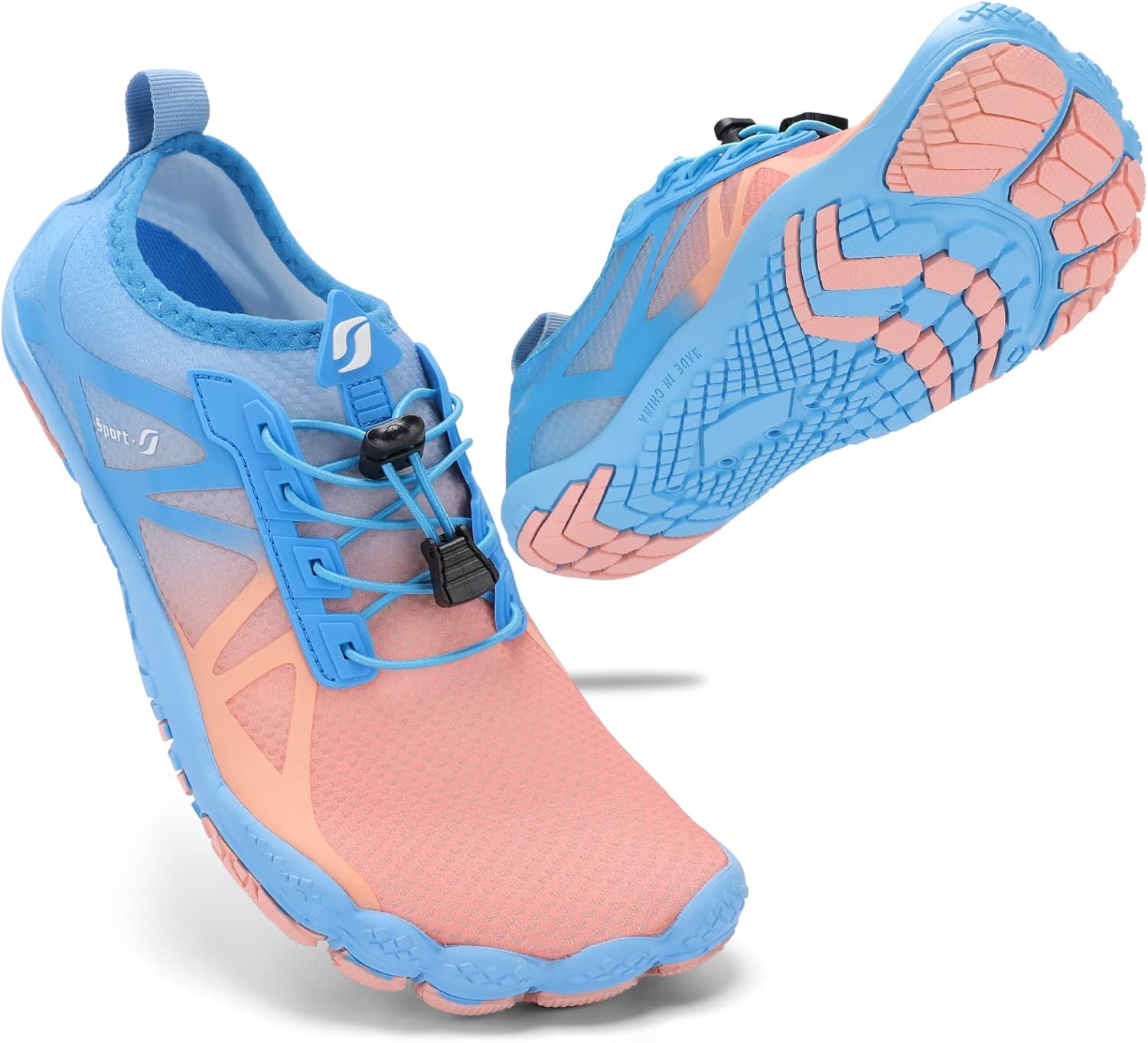 STQ Mens Womens Water Shoes Non-Slip Barefoot Gradient Color Beach Shoes for Swi...