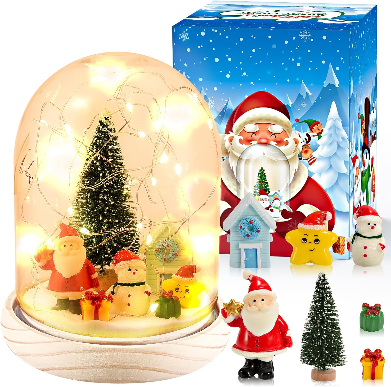 HappyGoLucky Christmas Xmas Gifts for Kids Lights Decorations, Craft Kits for Ki...