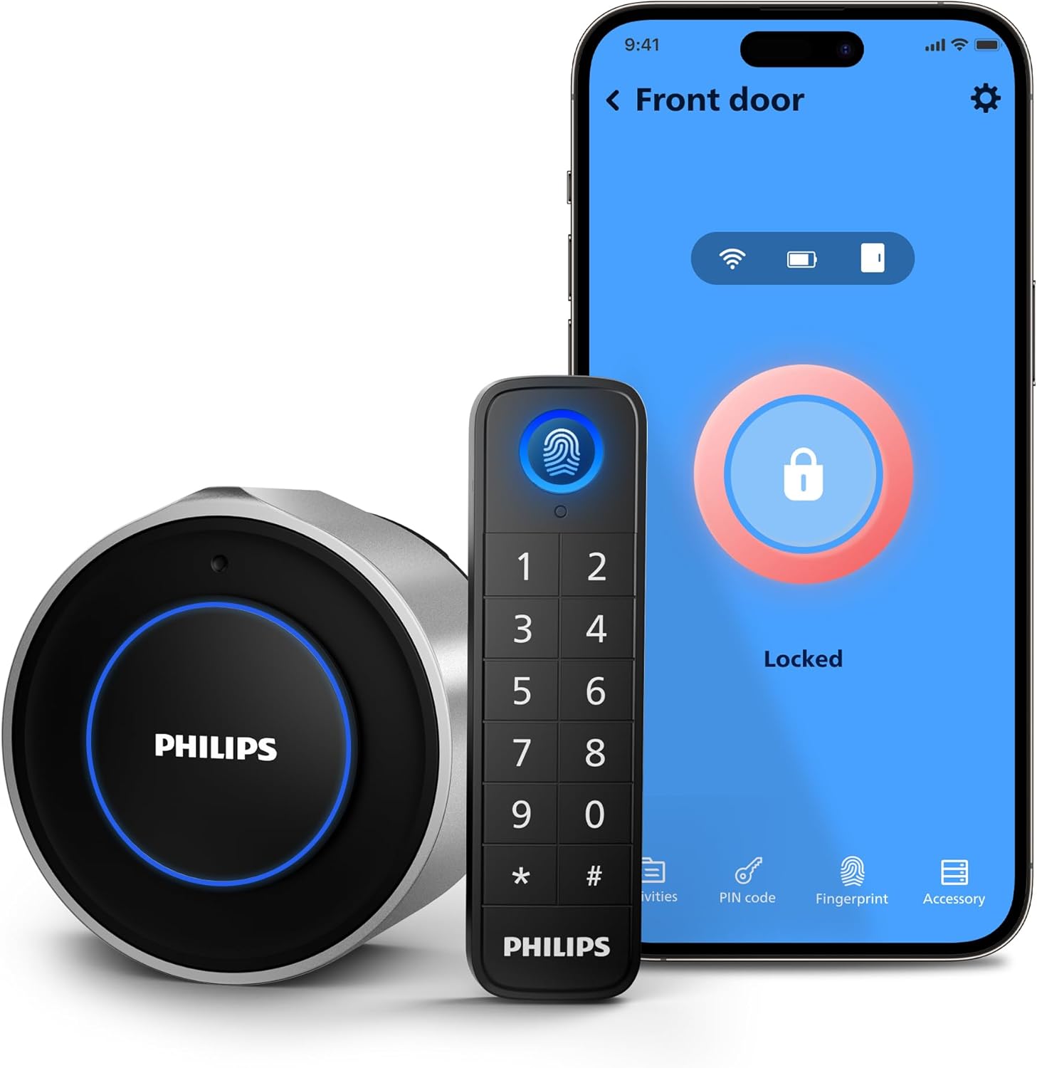 Philips 3000 Series WiFi Smart Retrofit Lock, Fingerprint Door Lock Fit Your Exi...
