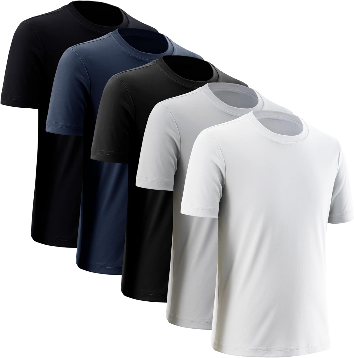 Boys' Athletic Shirts Performance Sports T-Shirts Moisture Wicking Shirts for Bo...
