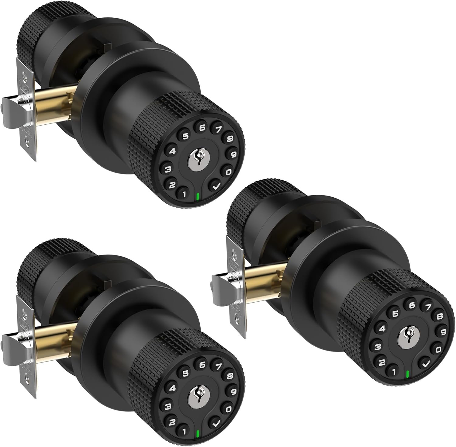 3 Pack Black Key Alike Keyless Electronic Door Kno...
