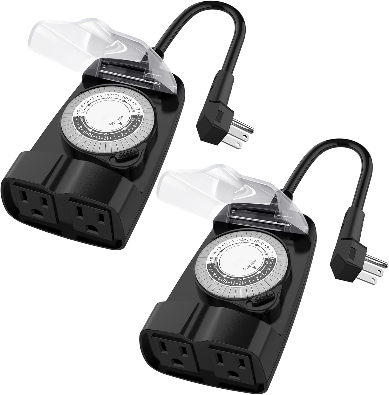 G-Homa 24 Hour Mechanical Outdoor Timer Outlet, Outdoor Timer for Lights, Waterp...