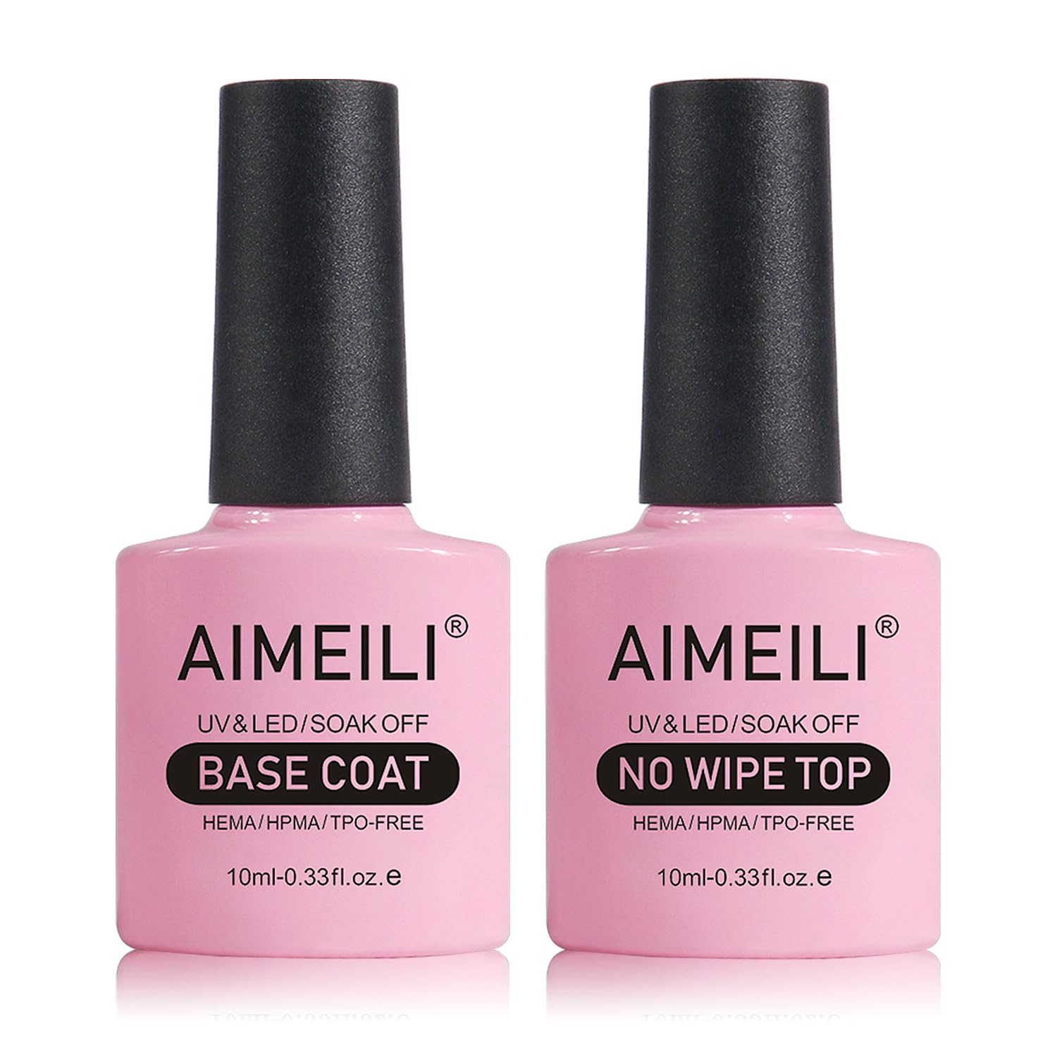 AIMEILI Gel Nail Polish No Wipe Top and Base Coat...