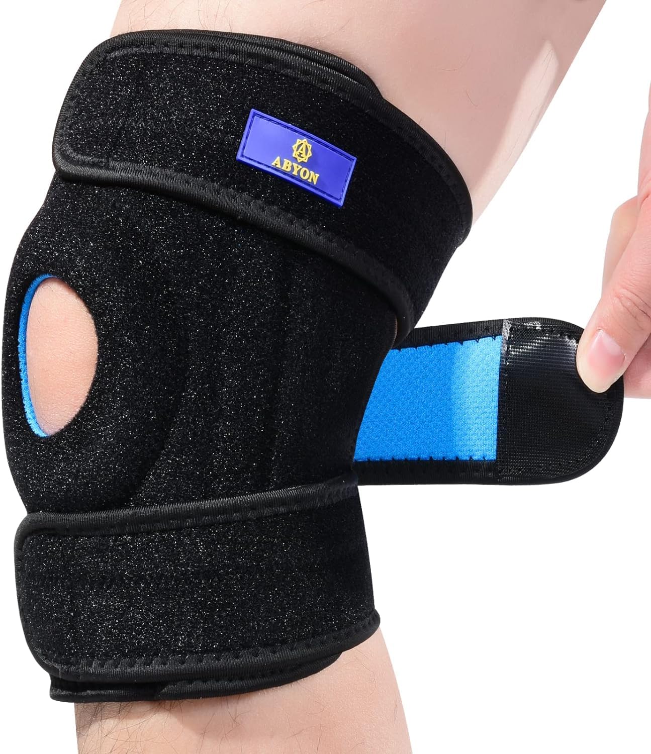 ABYON Knee Brace, Knee Support for Men Women with Side Stabilizers and Adjustabl...