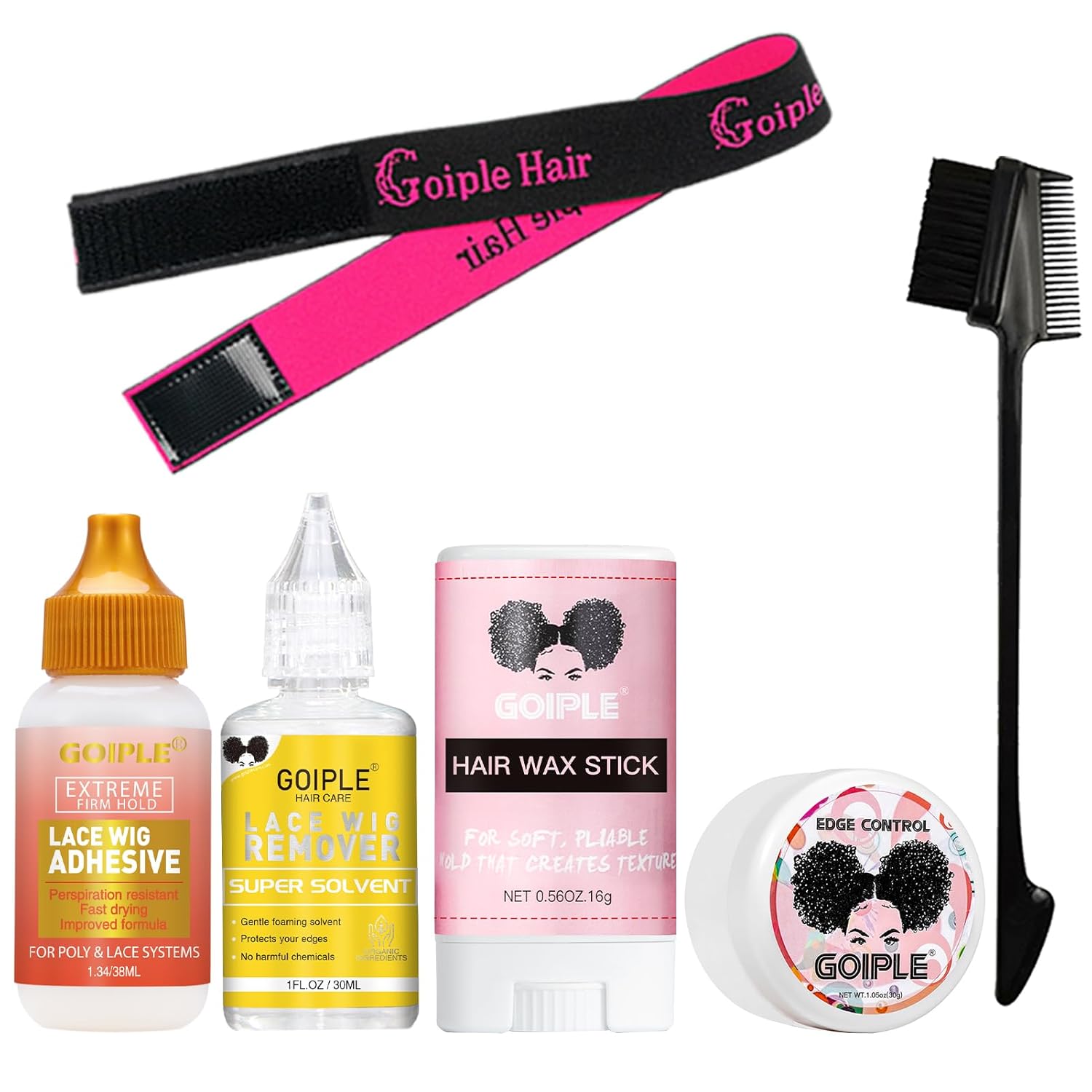 Wig Glue Lace Glue Waterproof Lace Front Wig Glue for Wigs with Tools and Hair W...