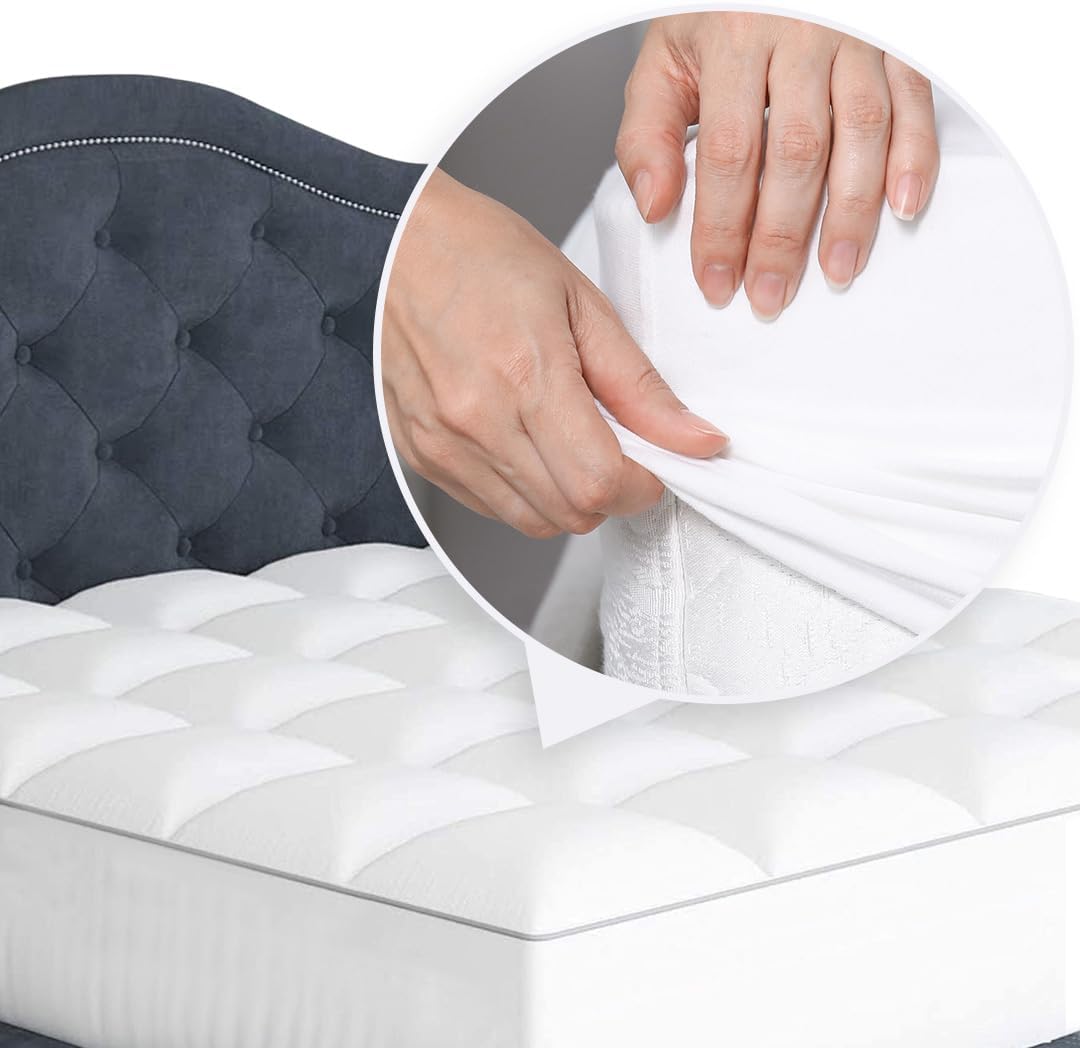 Sleep Mantra Twin XL Cooling Bed Mattress Topper, Special Pillow-Top Mattress wi...