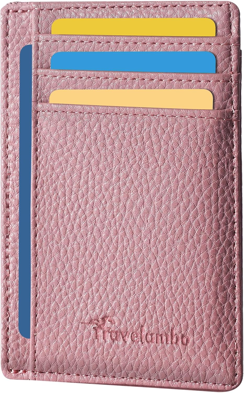Travelambo Slim Wallet Front Pocket Minimalist Leather RFID Blocking Medium Size...