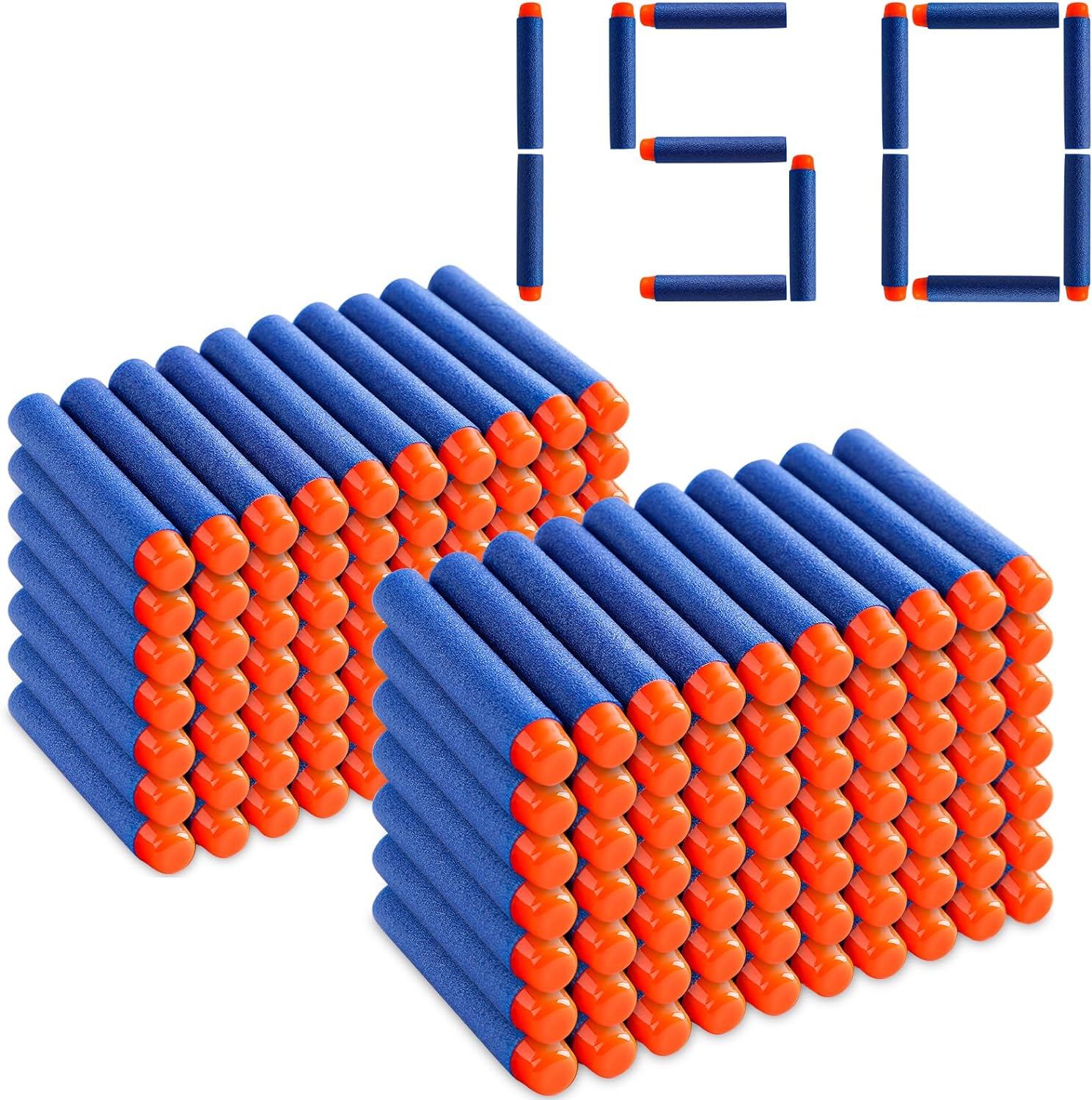 Refill Darts 150 Pcs Bullets Ammo - Compatible with Nerf Guns N-Strike Elite Ser...