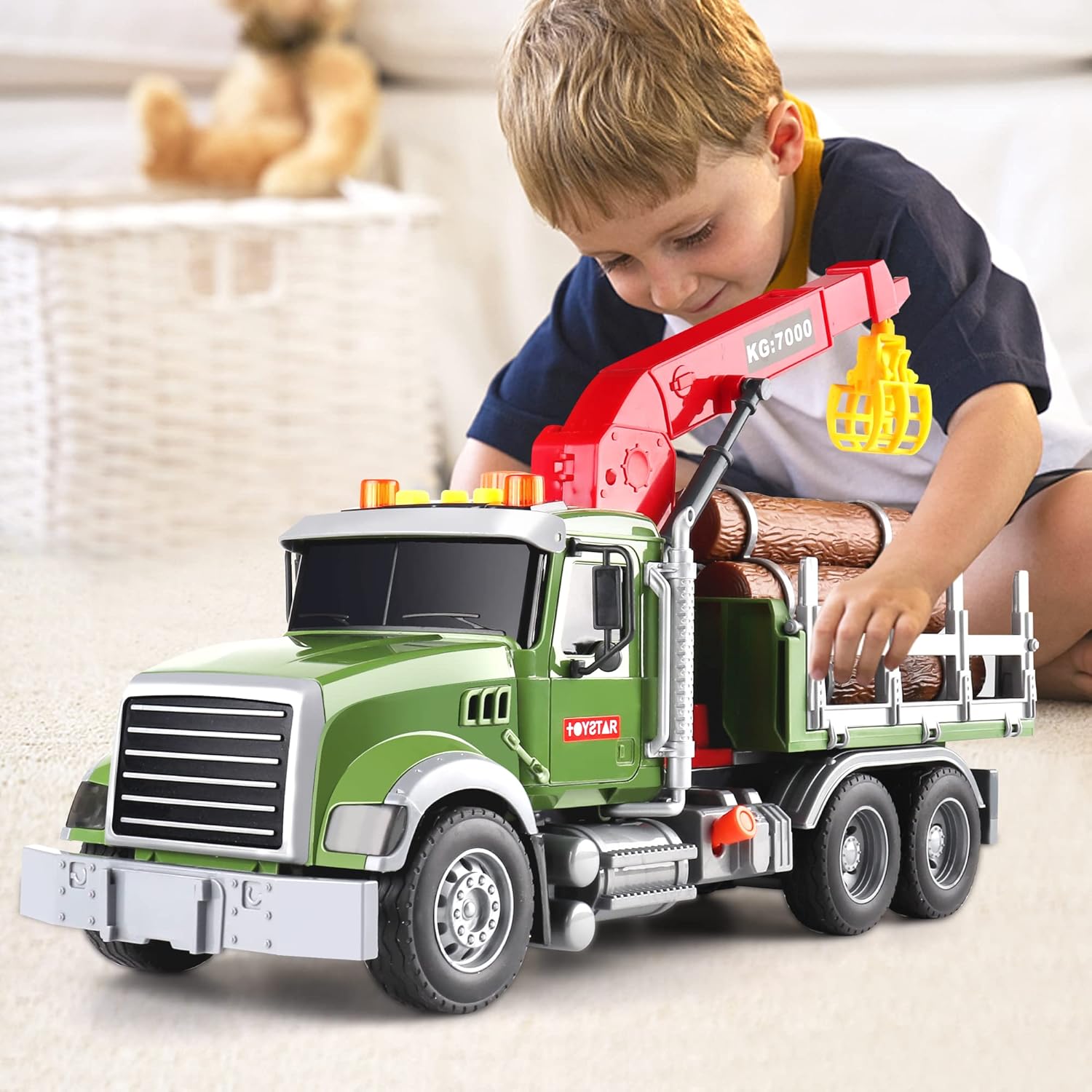 Dwi Dowellin Kids Toys for 3 4 5 6 7 Years Old Boys,15" Large Timber Truck with...