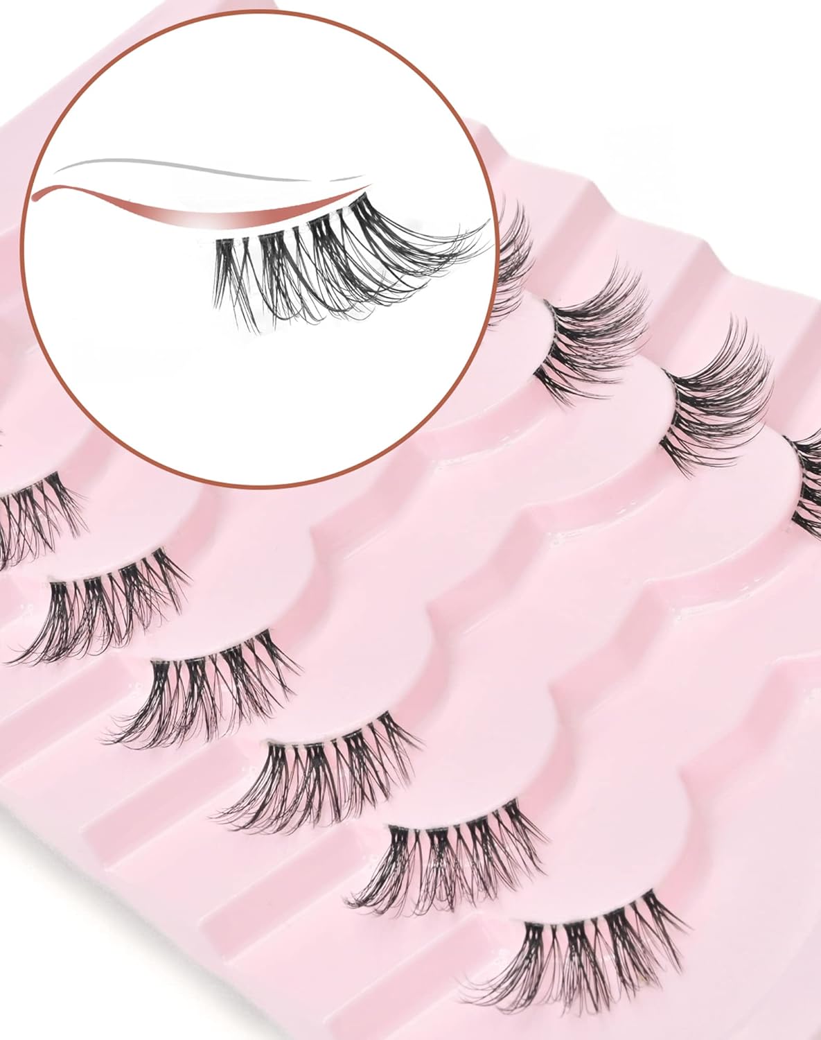 Onlyall Natural Lashes Half Lashes Natural Look False Eyelashes Wispy Lashes Nat...