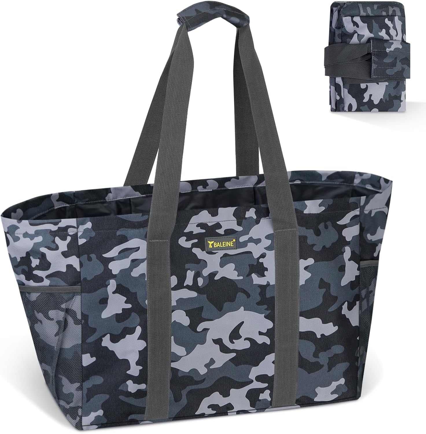 BALEINE Soft 9 Gallon Extra Large Utility Tote, Foldable Reusable Storage Bag (G...