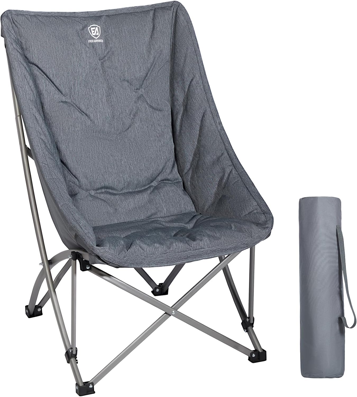 EVER ADVANCED Folding Camping Chairs for Adults with High back 6cm Padded Campin...