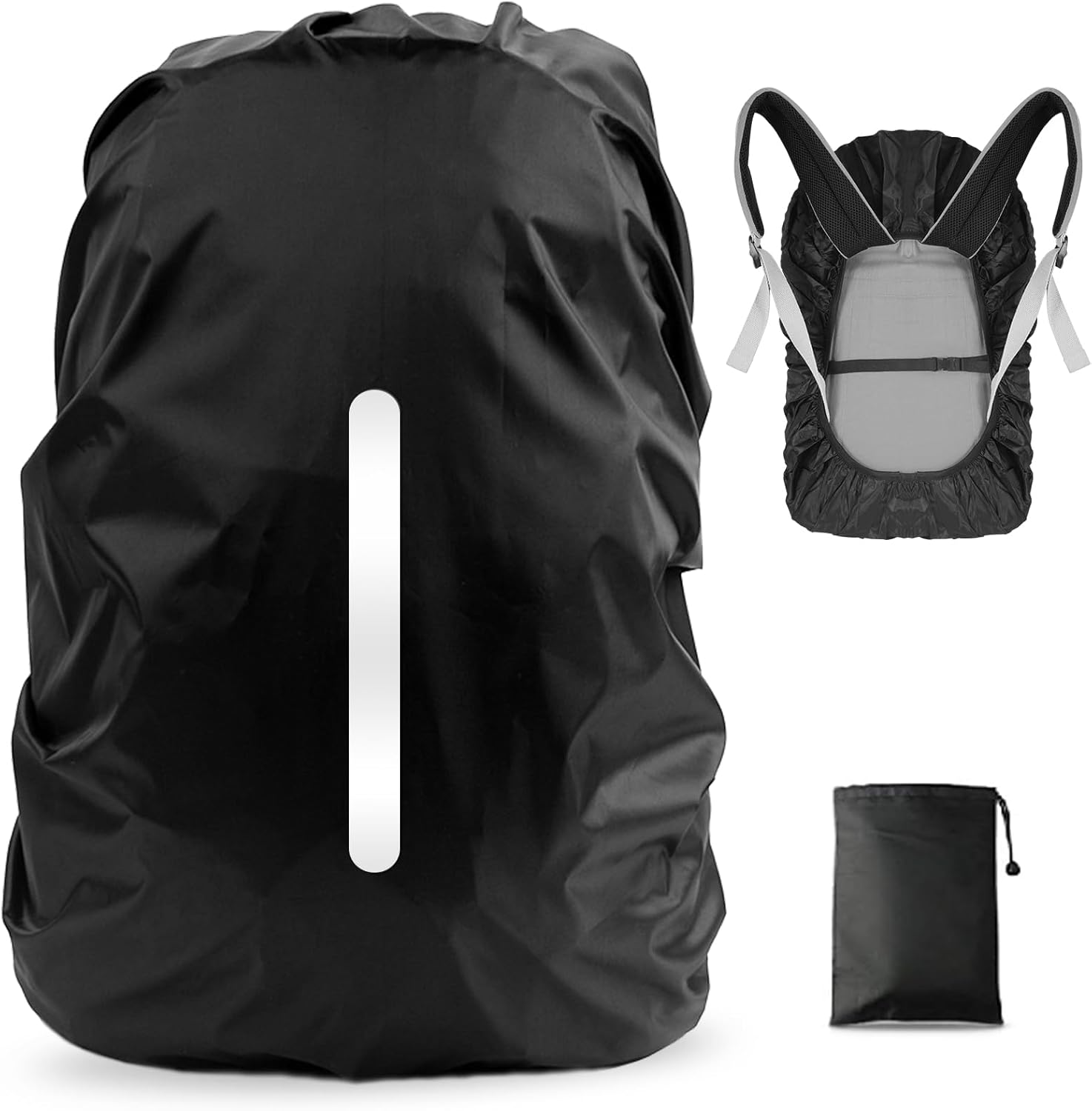 LAMA Waterproof Backpack Cover, 1 Pack Rucksack Rain Covers with Reflective Stra...