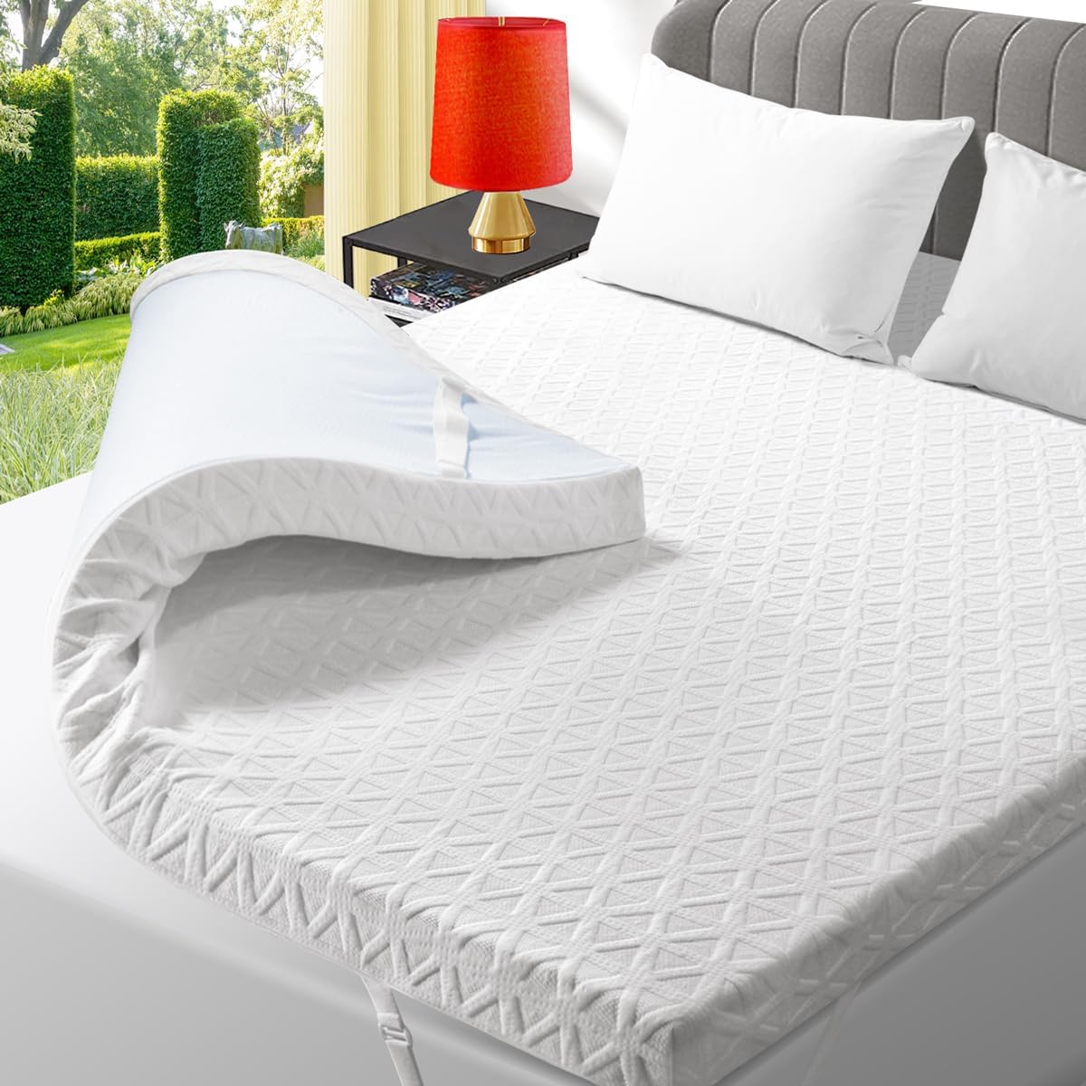 3 Inch Gel Memory Foam Mattress Topper Full Size, Cooling Bed Topper for Comfort...