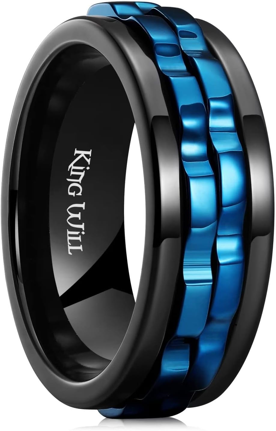 King Will Intertwine 8mm Spinner Ring Stainless Steel Fidget Ring Anxiety Ring f...