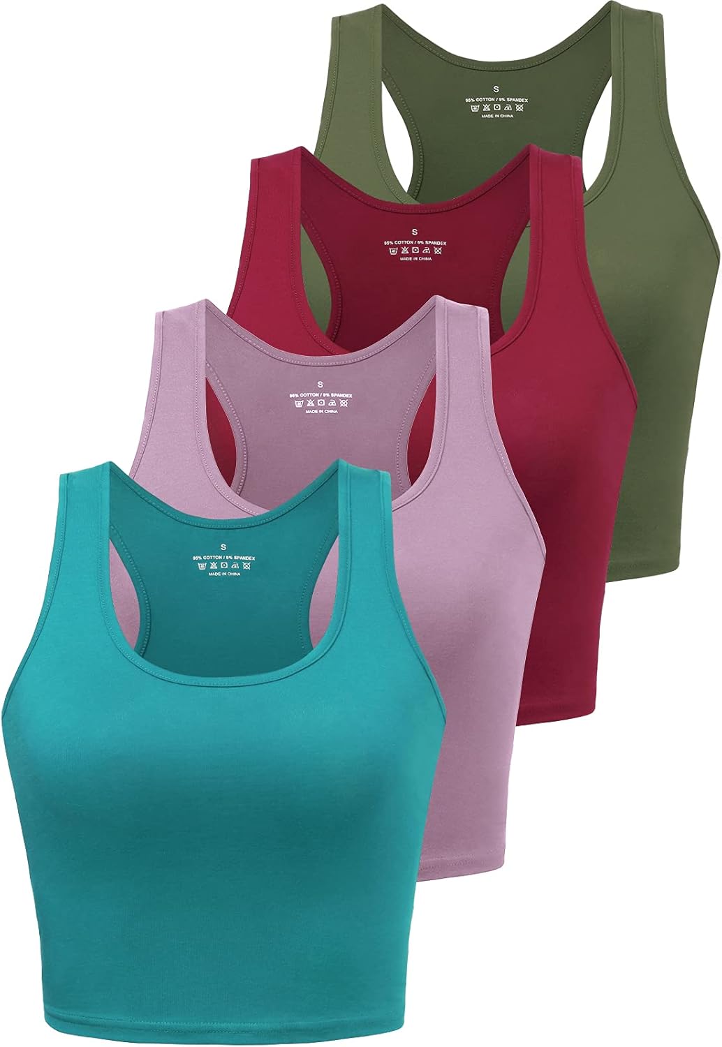 Sports Crop Tank Tops for Women Cropped Workout Tops Racerback Running Yoga Tank...