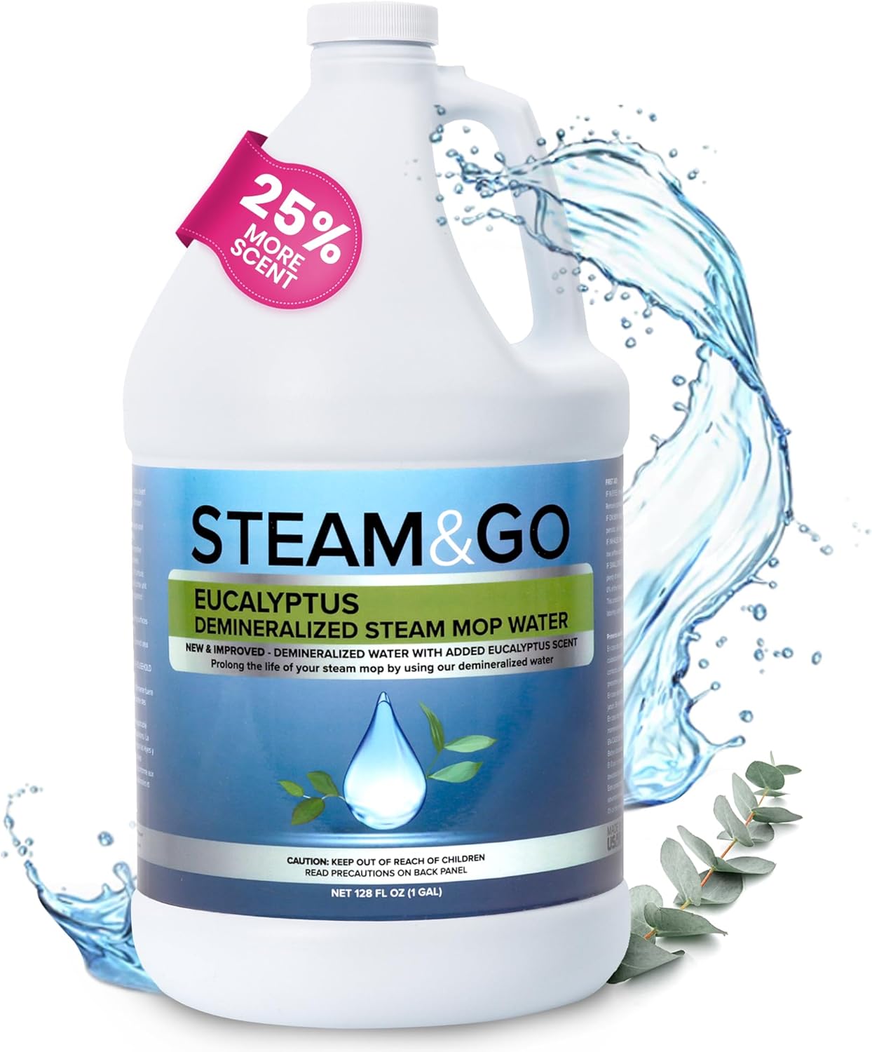 Steam and Go Demineralized Water - Multi-Surface Cleaning Solution for Steam Mop...