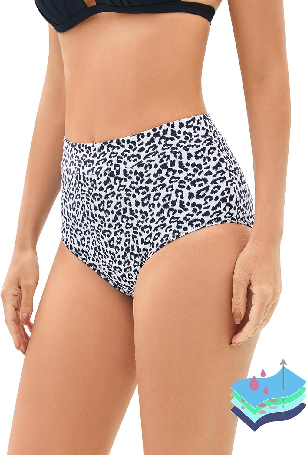 OVRUNS Period Swimwear Leakproof Bikini Brief Bottoms Waterproof Menstrual Swim...