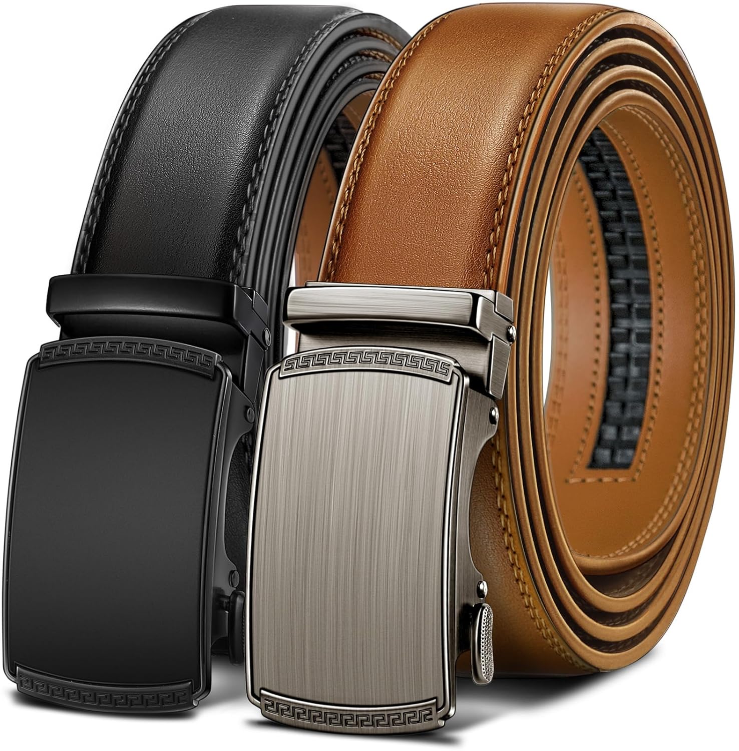 BULLIANT Men Belts 2 Pack,Ratchet Sliding Belt Adjustable For Gift Mens Dress Ca...