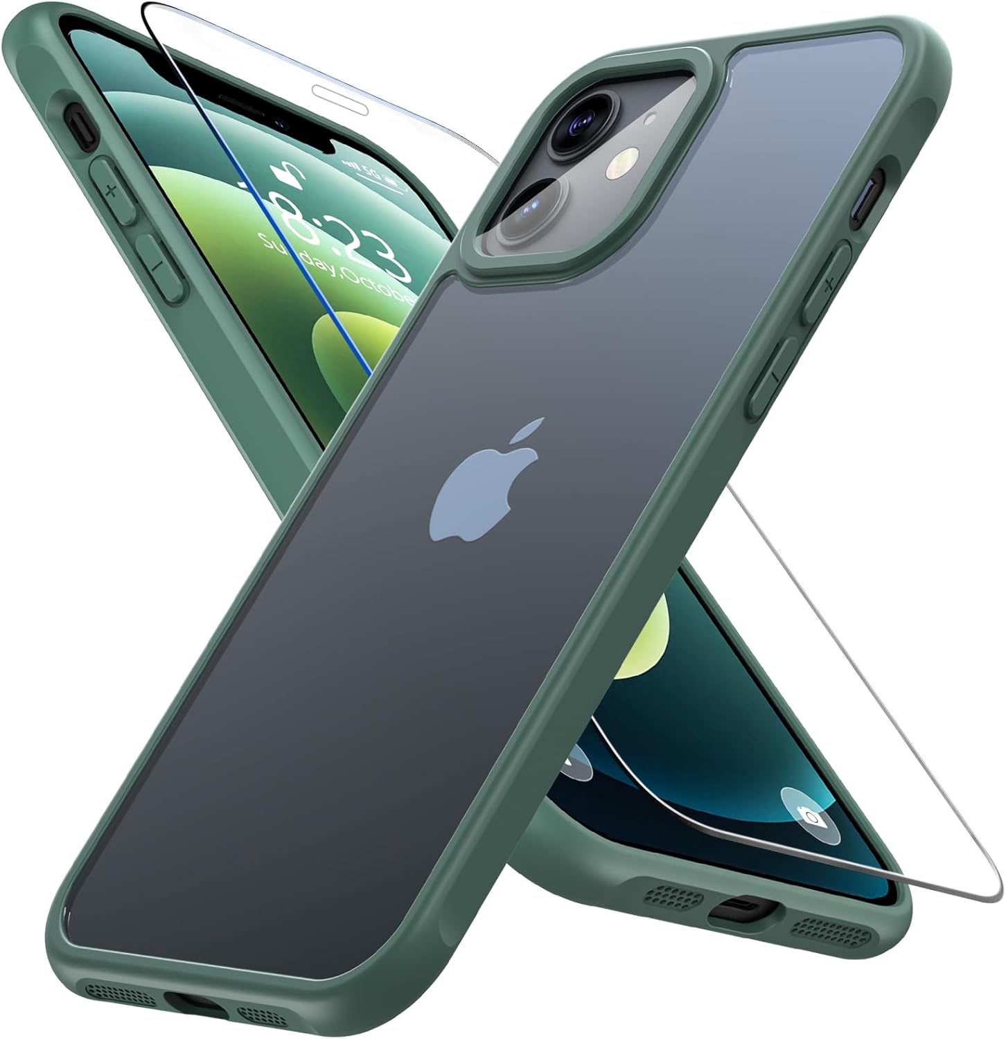 For iPhone 12 Case, iPhone 12 Pro Case 6.1" with Tempered Glass Screen Protector...