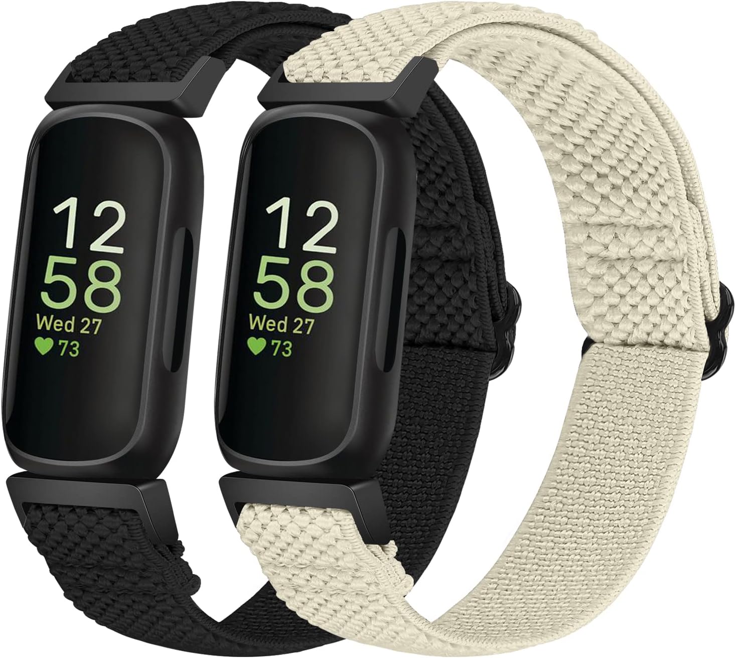 Huamanlou 2 Pack Elastic Strap Compatible with Fitbit Inspire 3/Inspire 2/Inspir...